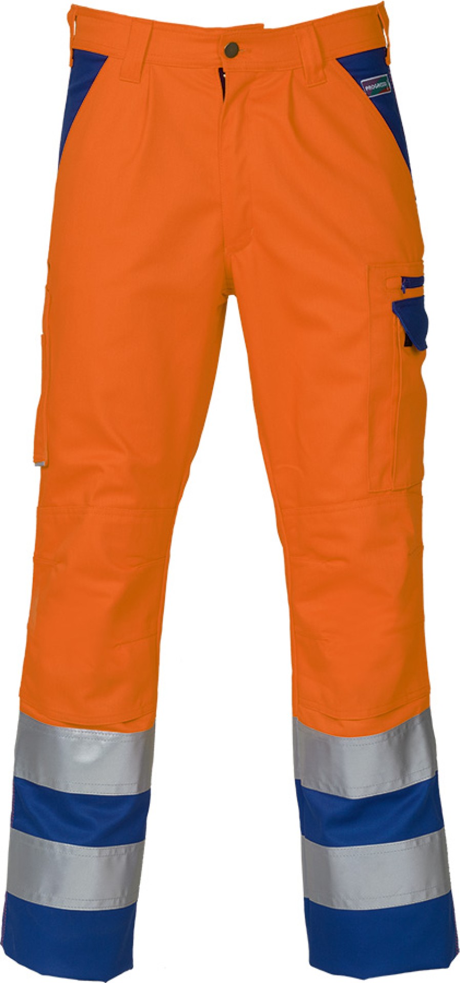 Warnschutz-Bundhose PROGRESSO Reflex, leuchtorange/blau, Mischgewebe