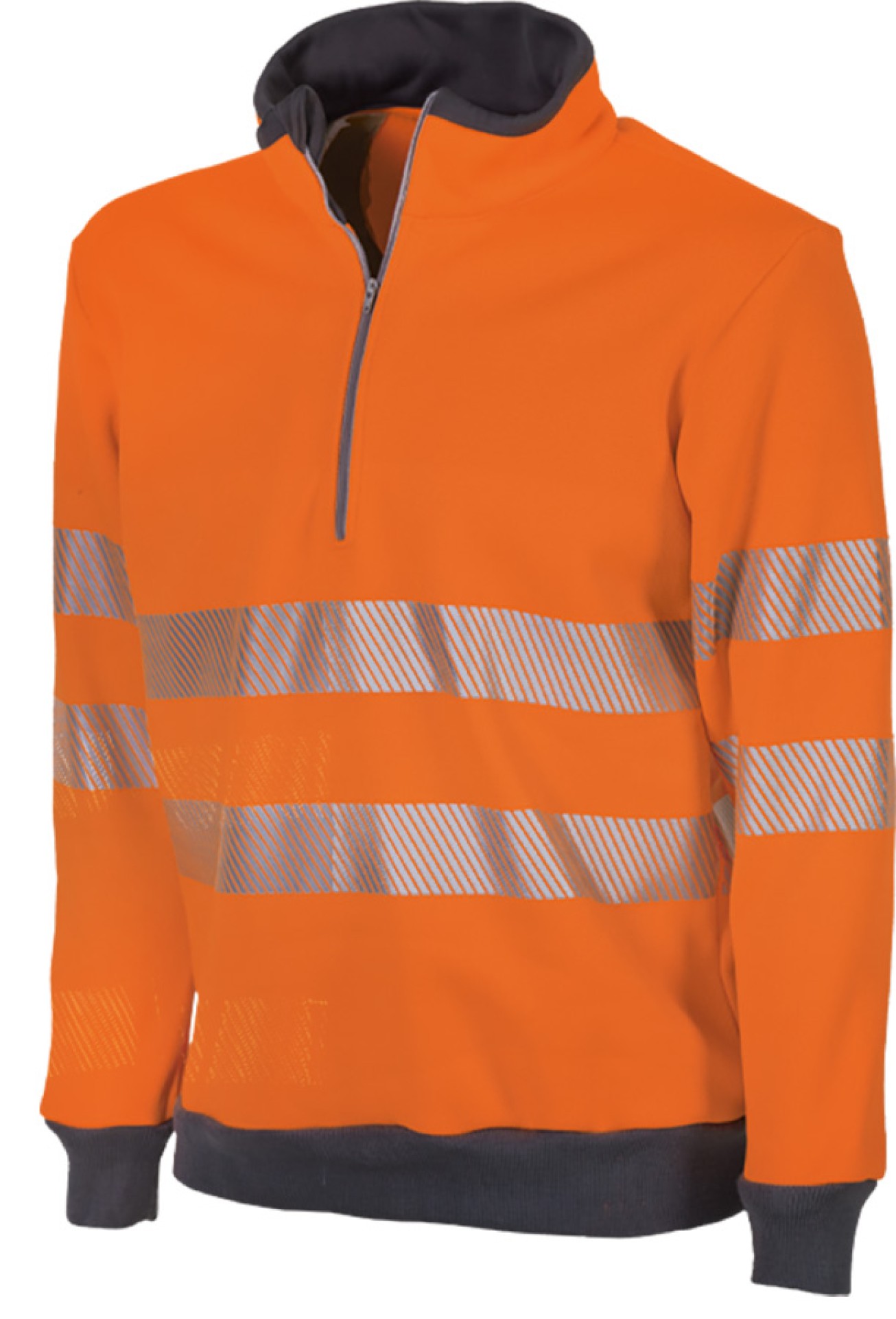 HUSKY Warnschutz-Sweatshirt NOVA Reflex, warm, leuchtorange/dunkelgrau