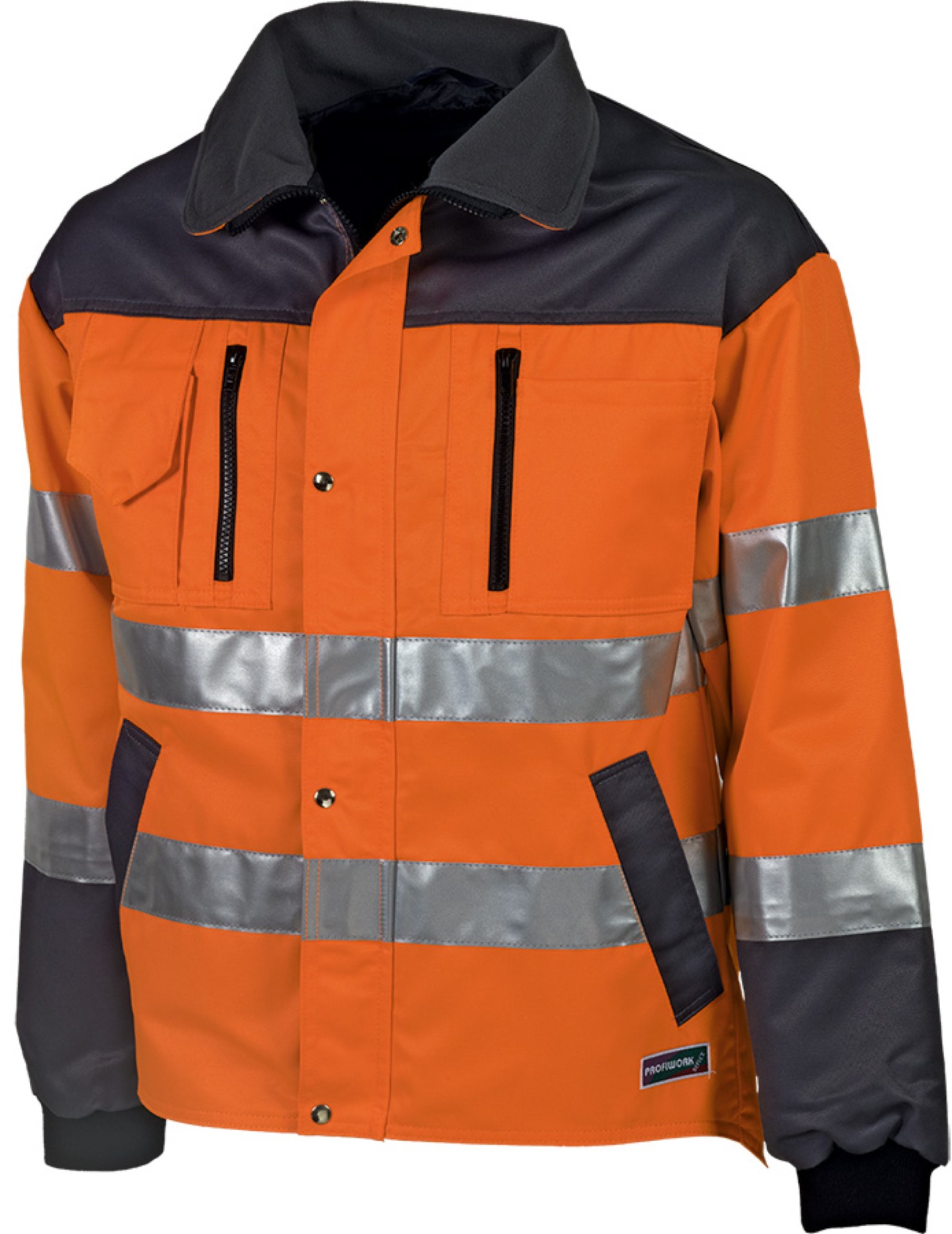 PROFIWORK Warnschutzjacke wasserabweisend mit Reflexstreifen leuchtorange/grau