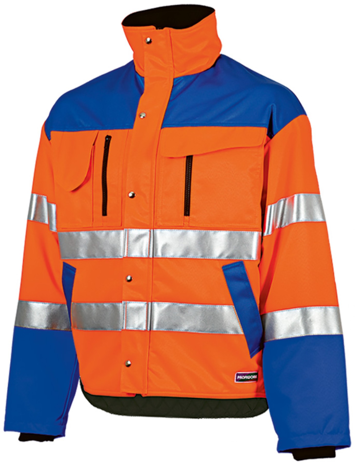 PROFIWORK Winter-Warnschutzjacke leuchtorange/blau mit Reflexstreifen