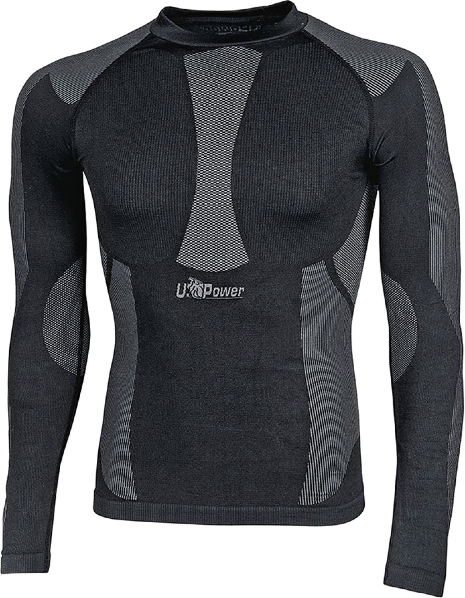 U-POWER Thermo-Unterhemd CURMA warm, elastisch, atmungsaktiv schwarz/grau