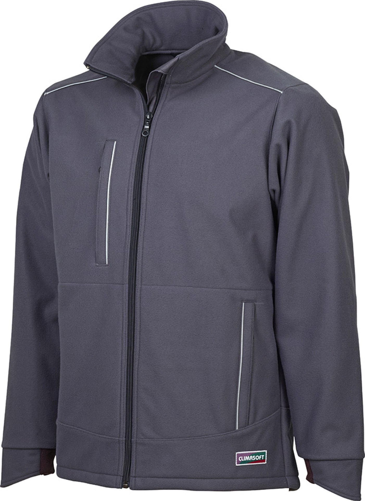 Thermofleecejacke grau mit winddichter, regenabweisender CLIMASOFT-Membran