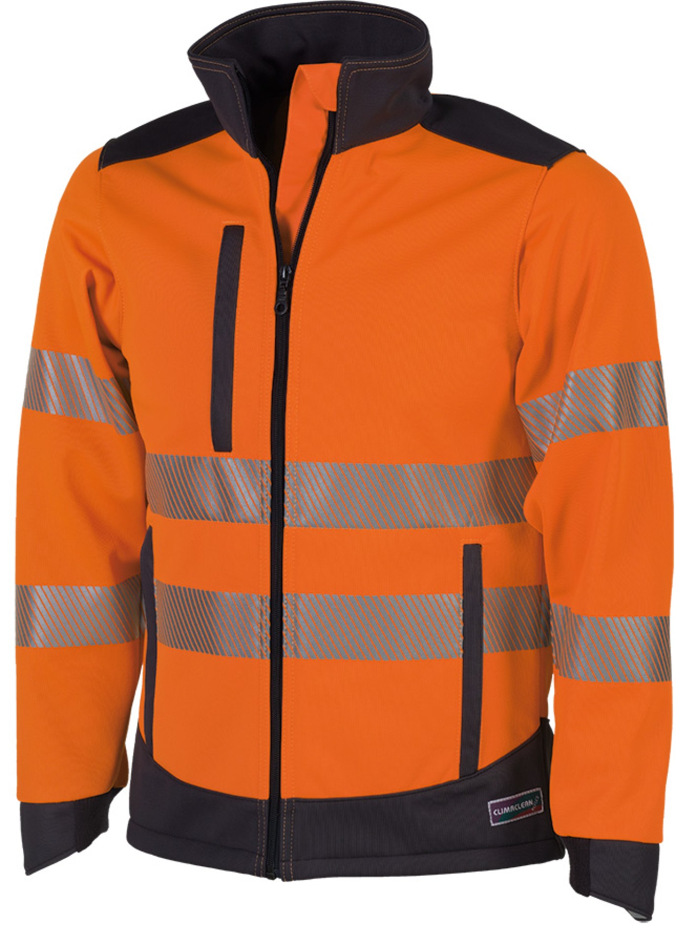 Allwetter-Warnschutzjacke CLIMACLEAN, winddicht, leuchtorange/grau
