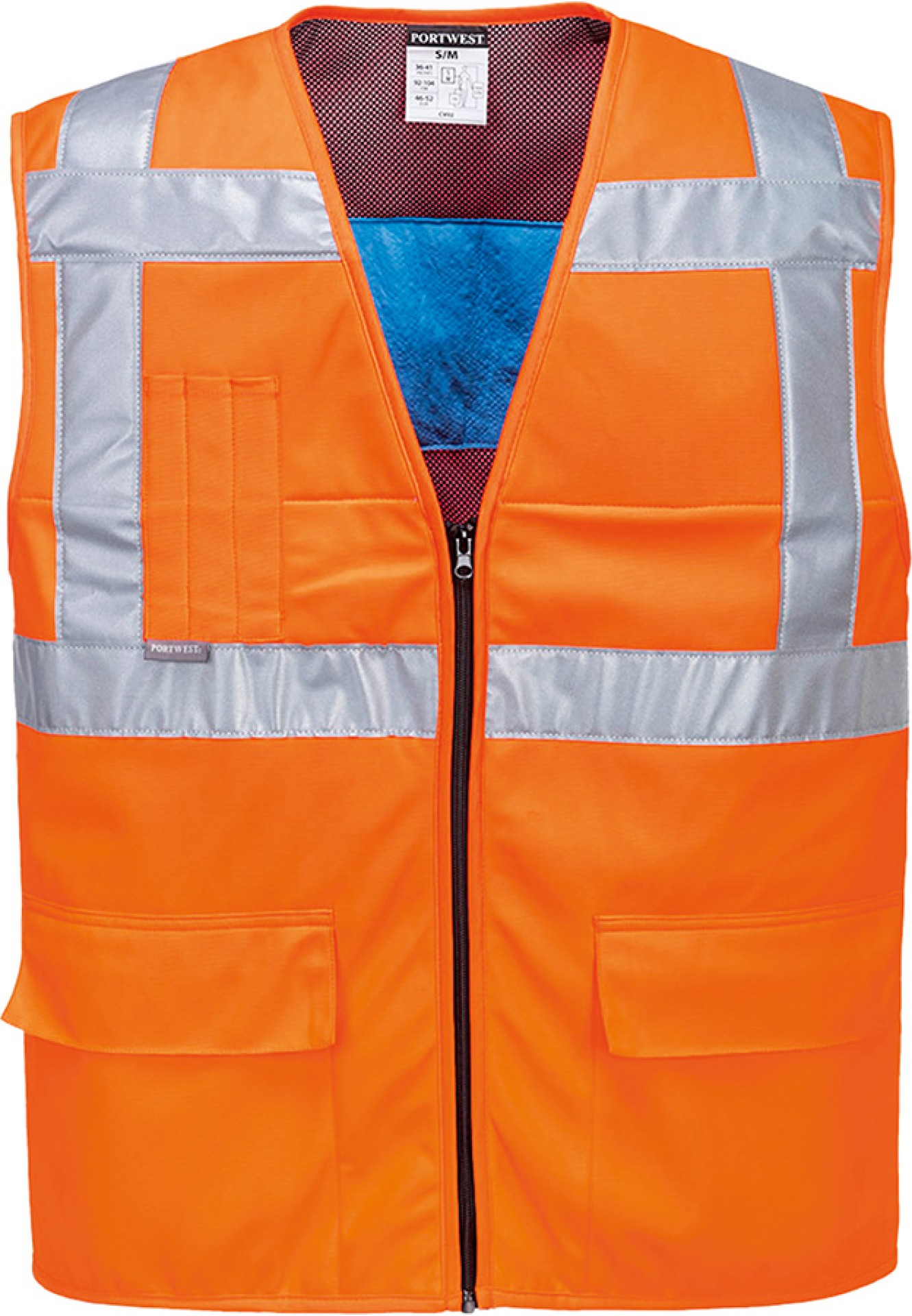 PORTWEST Kühlweste Warnschutz leuchtorange mit Bambusfüllung