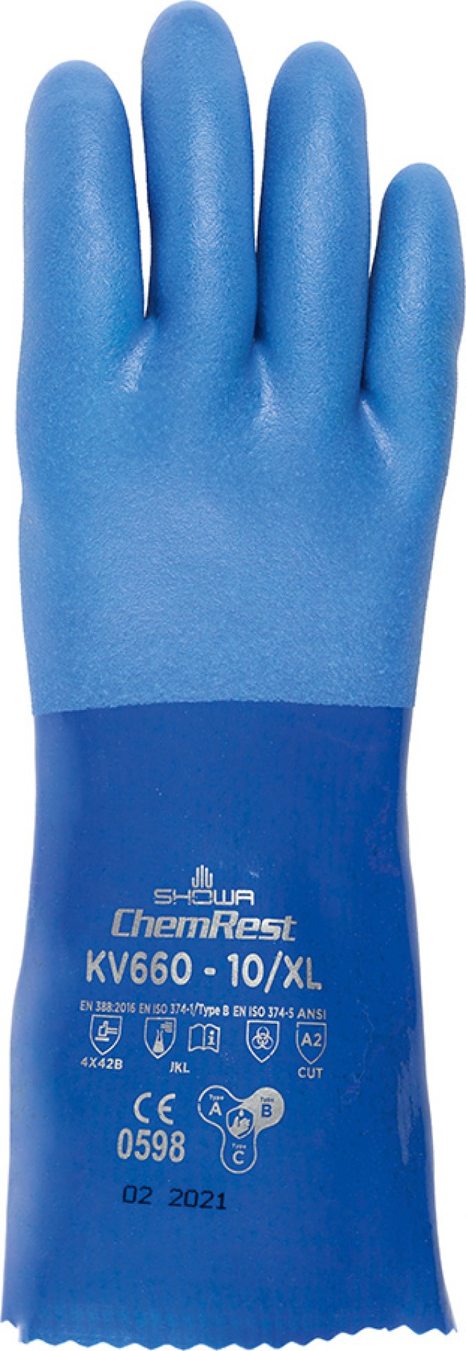 SHOWA Schnittschutzhandschuhe, blau, flexibel, 30 cm lang