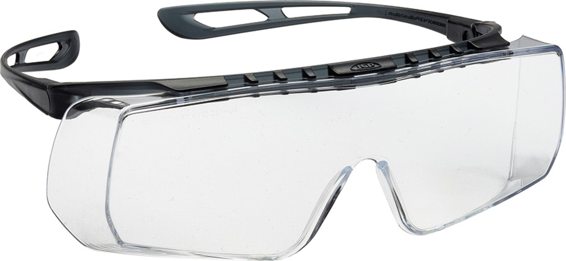 Leichte transparente Überbrille JSP COVERLITE mit Seitenschutz und Nasenauflage