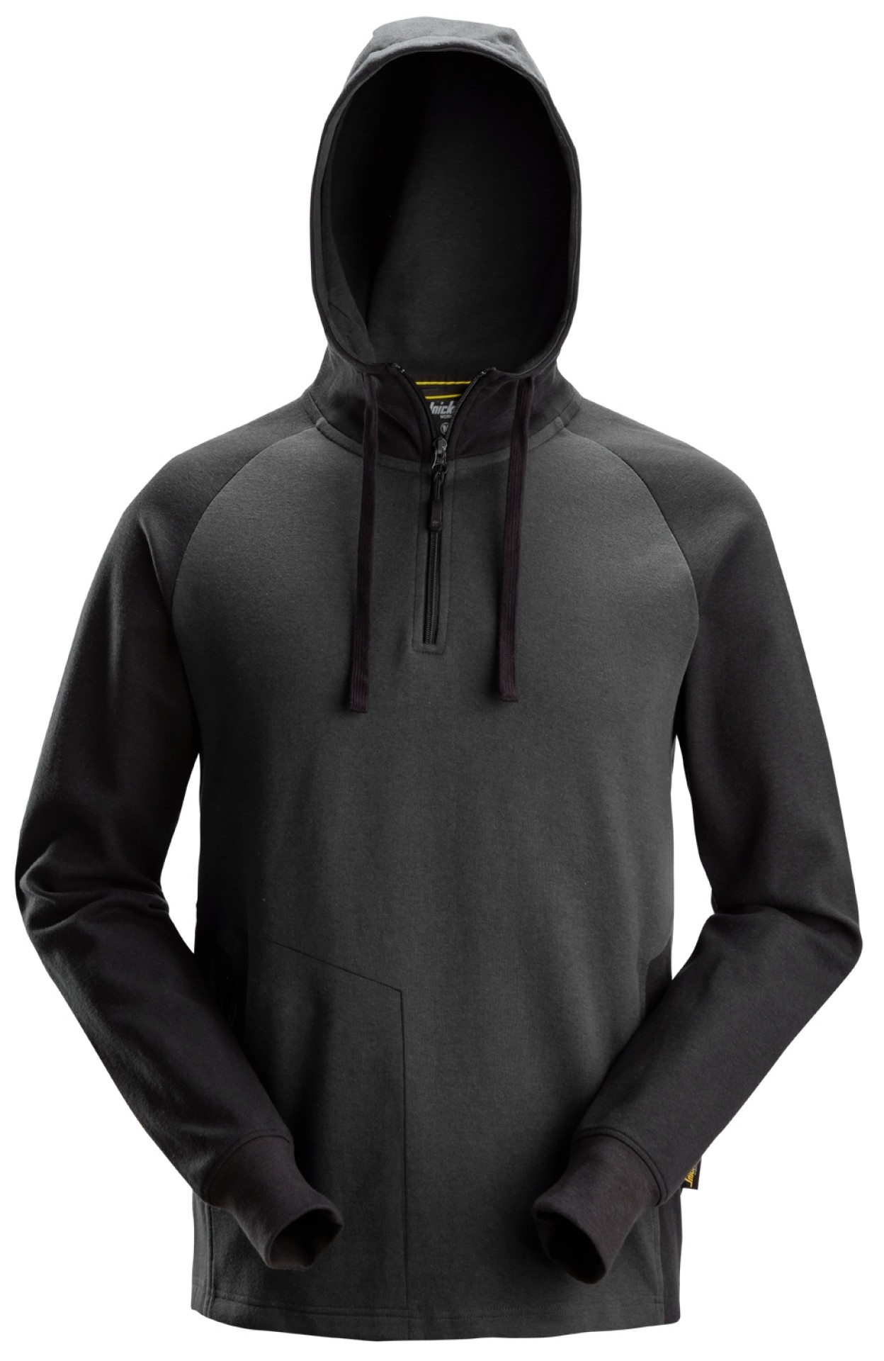 Zweifarbiger Hoodie mit Halbreißverschluss
