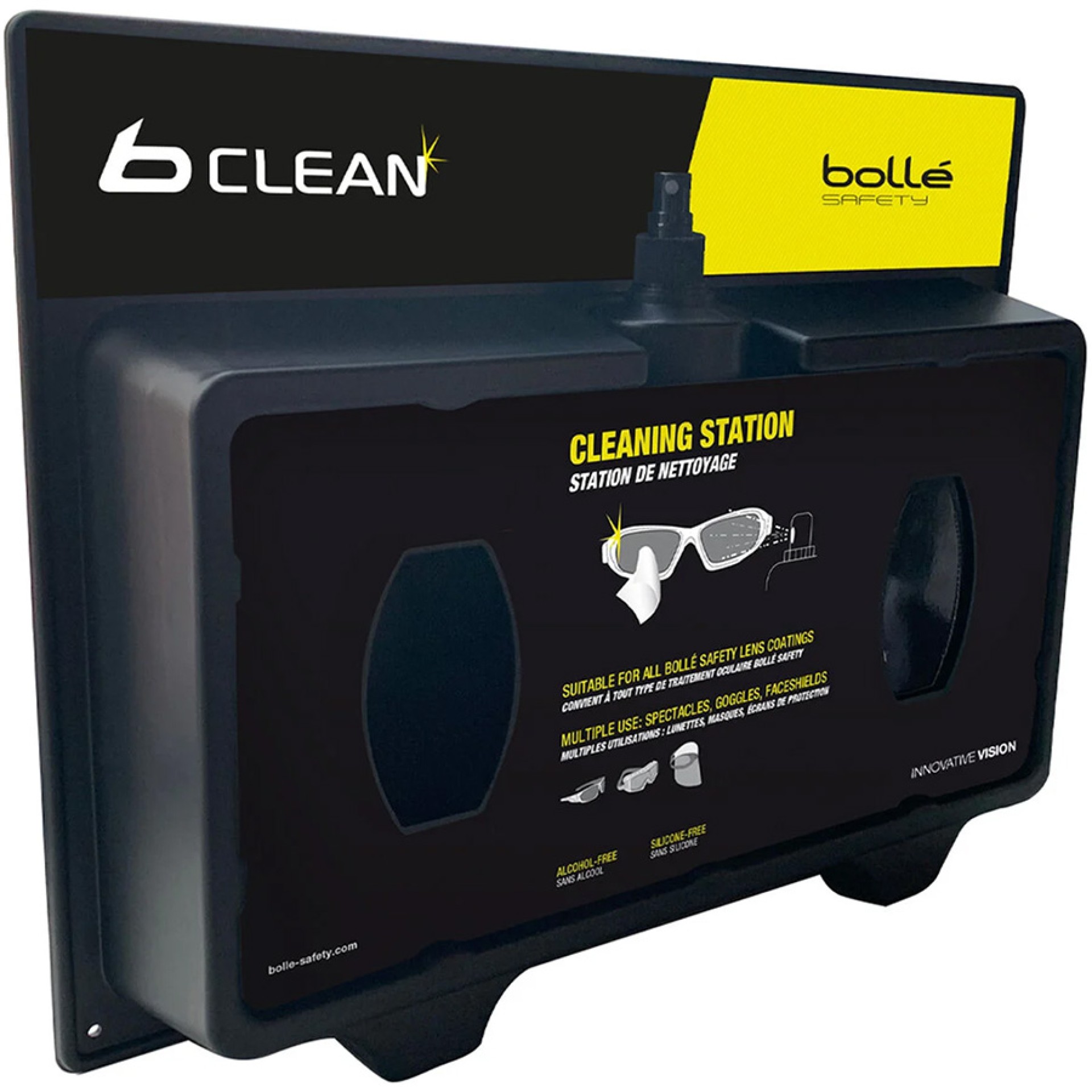 BOLLE b-clean B600 Brillenreinigungsstation mit Antistatikspray und Papier