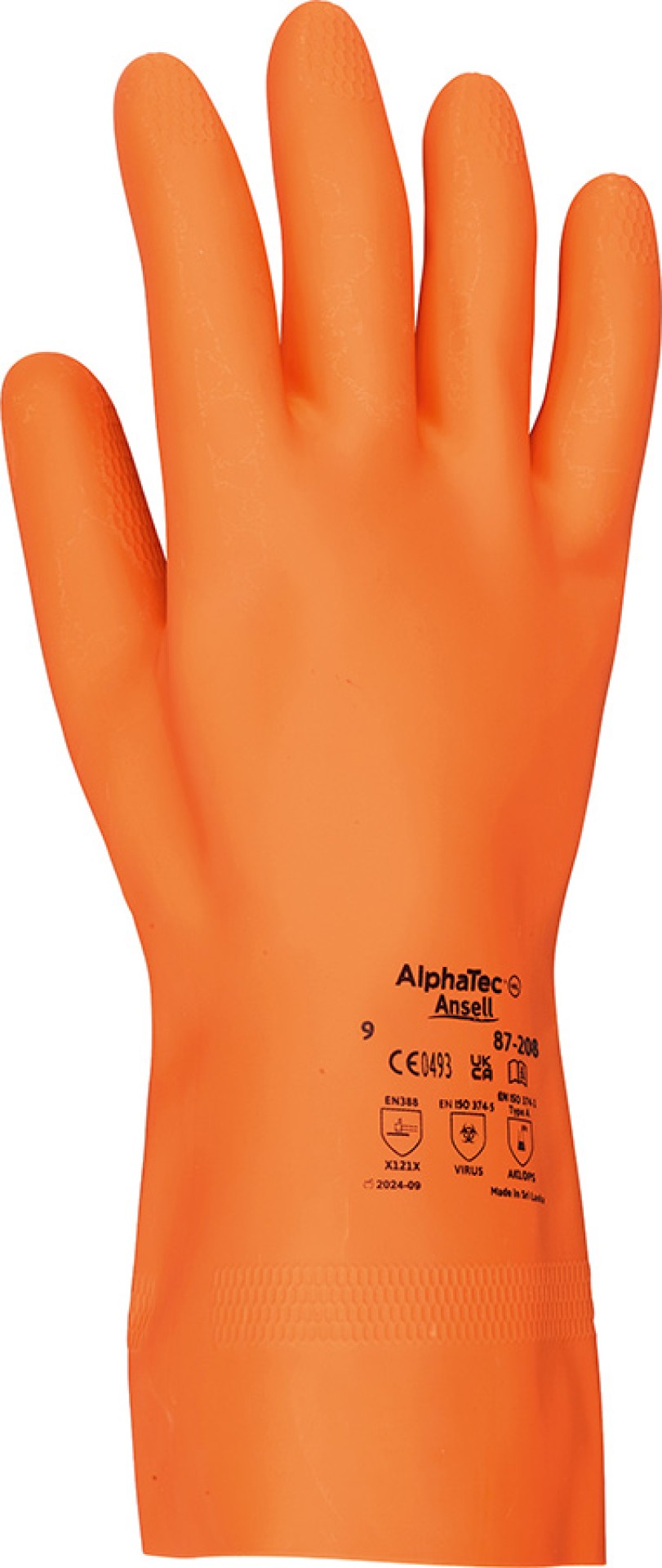 ANSELL Schutzhandschuhe AlphaTec 87-208, Latex, rutschfest, orange