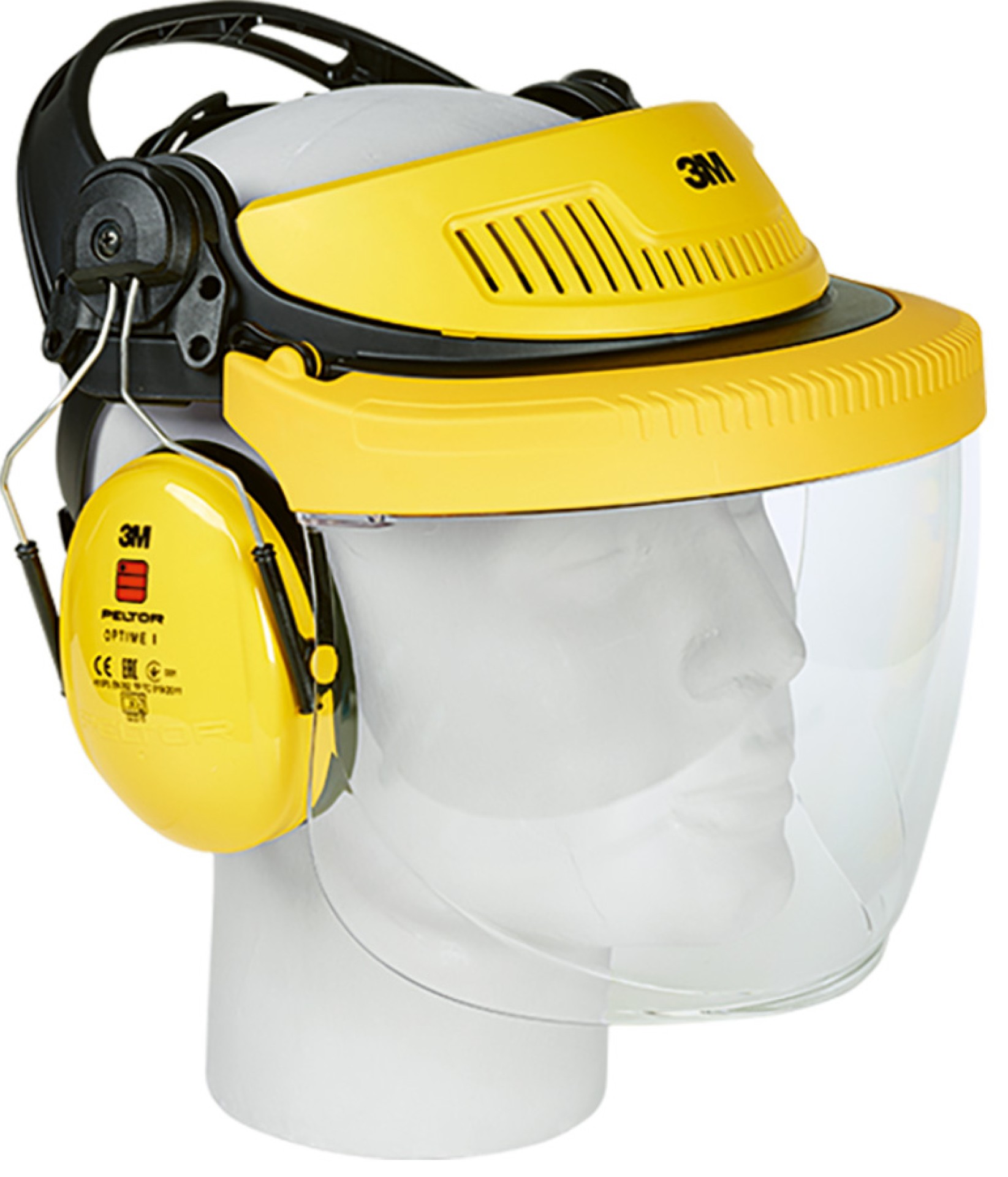 3M PELTOR G500 Gesichts- und Gehörschutz mit klappbarem Visier, gelb