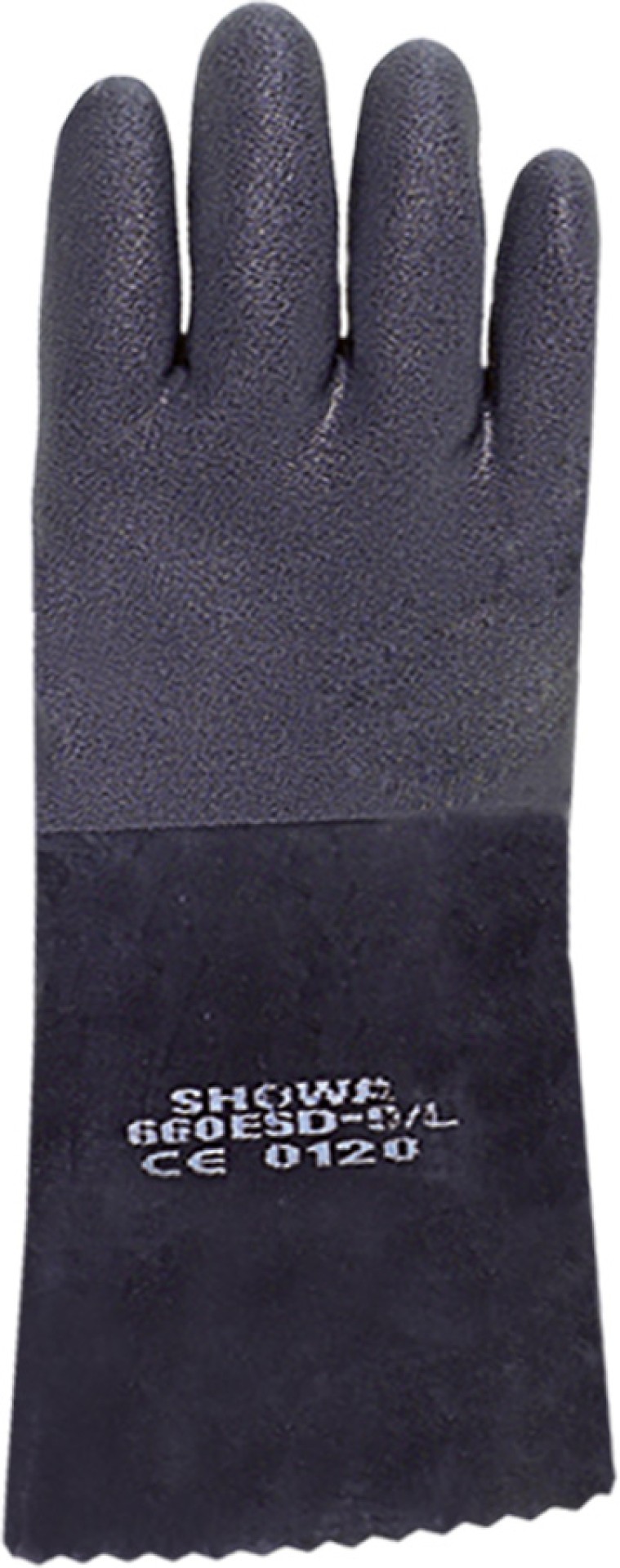 SHOWA ESD Chemie-Schutzhandschuhe mit PVC-Beschichtung, schwarz