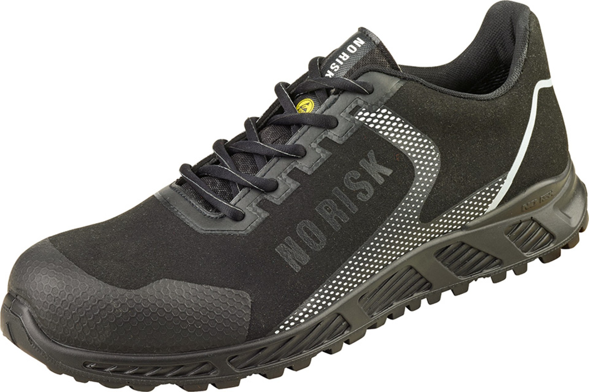 NO RISK ESD Sicherheitshalbschuhe Schwarz mit Kunststoffzehenschutz