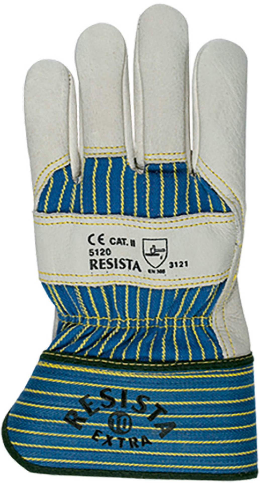 Robuste Resista Schutzhandschuhe aus grauem Büffelleder, extra lang