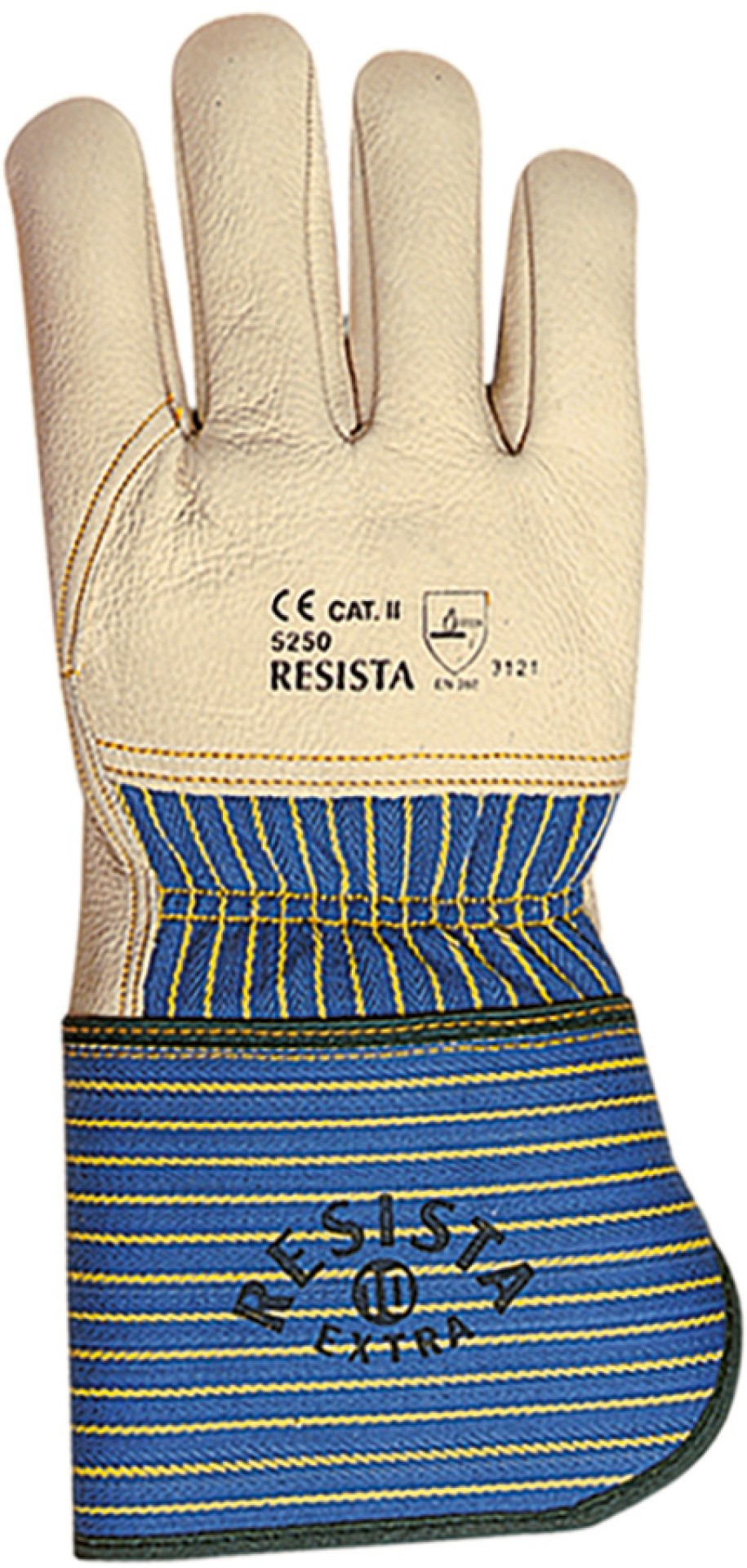 Resista Schutzhandschuhe aus beigem Rindnarbenleder, 32 cm lang