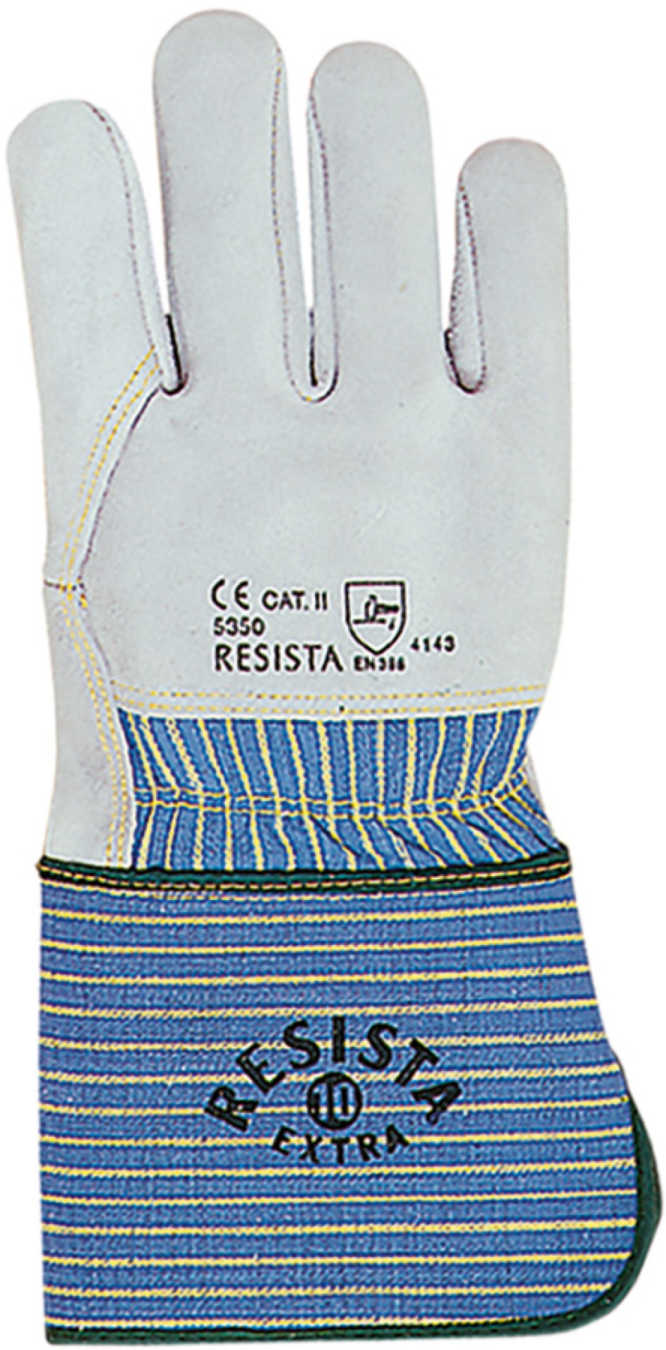 Robuste RESISTA Schutzhandschuhe aus grauem Rindsspaltleder, 32 cm