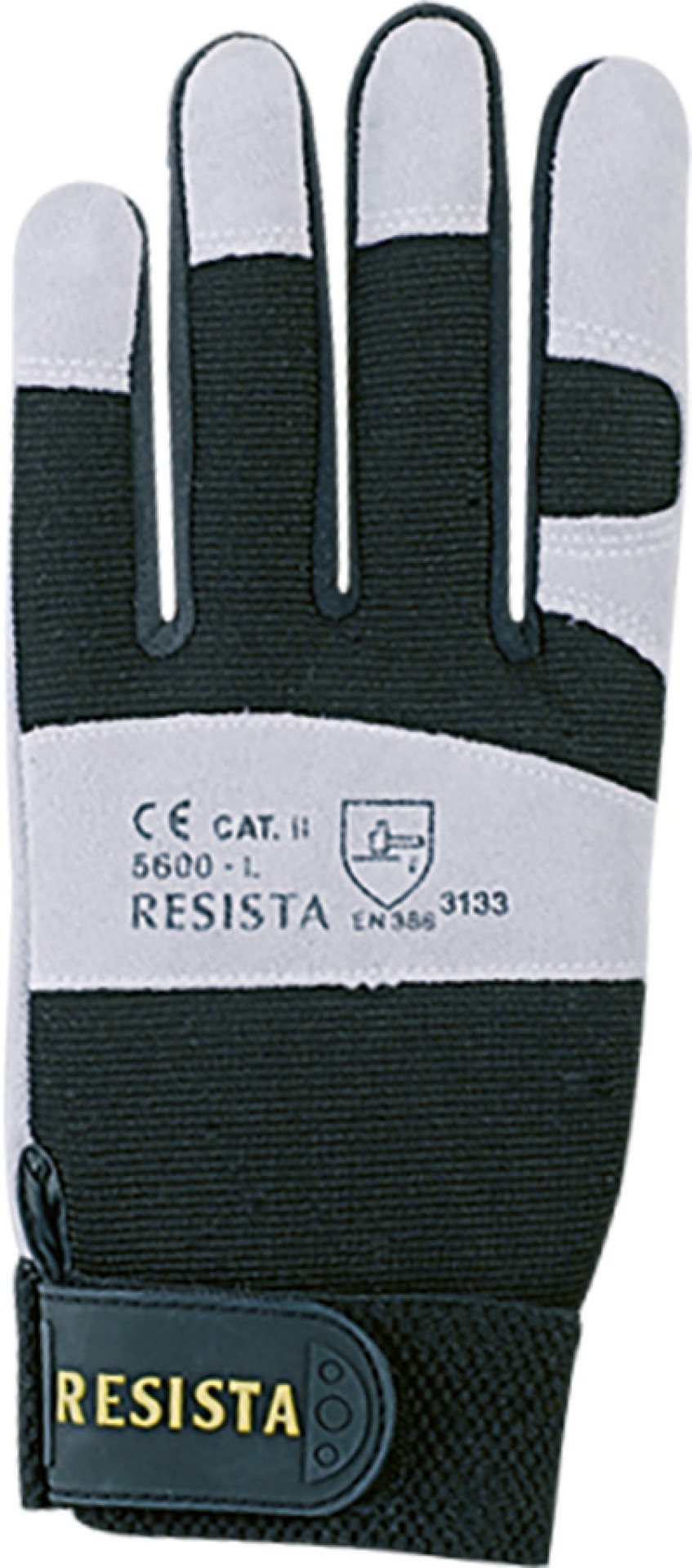 Resistente Schutzhandschuhe aus grauem Rindsspaltleder mit Klettverschluss