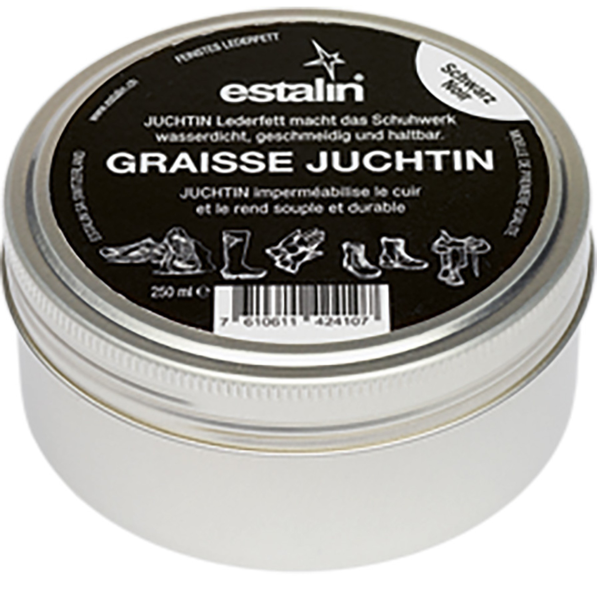JUCHTIN Lederfett Schwarz 250 ml Dose Pflegemittel