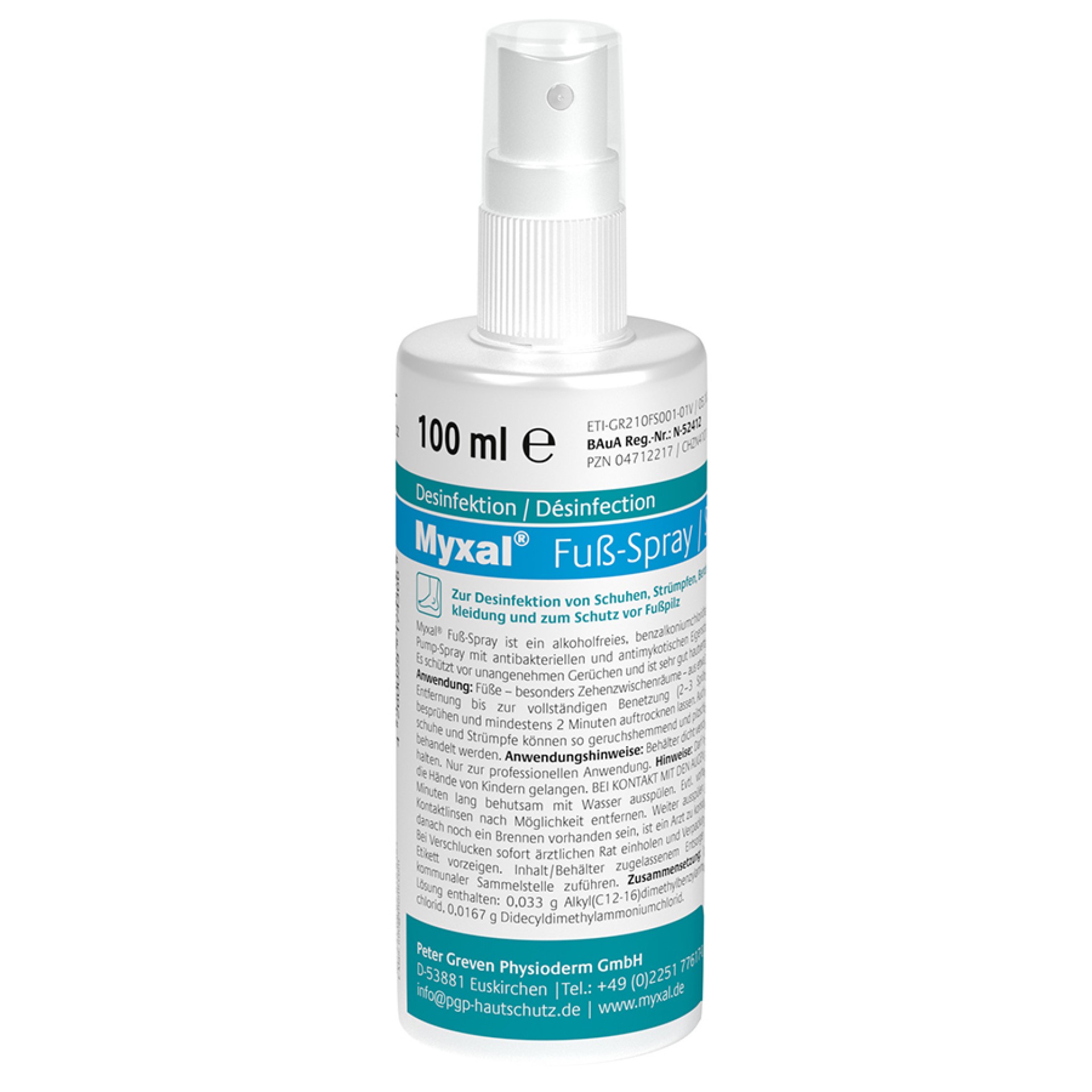 MYXAL Fussdesinfektionsspray alkoholfrei, antibakteriell, 100 ml