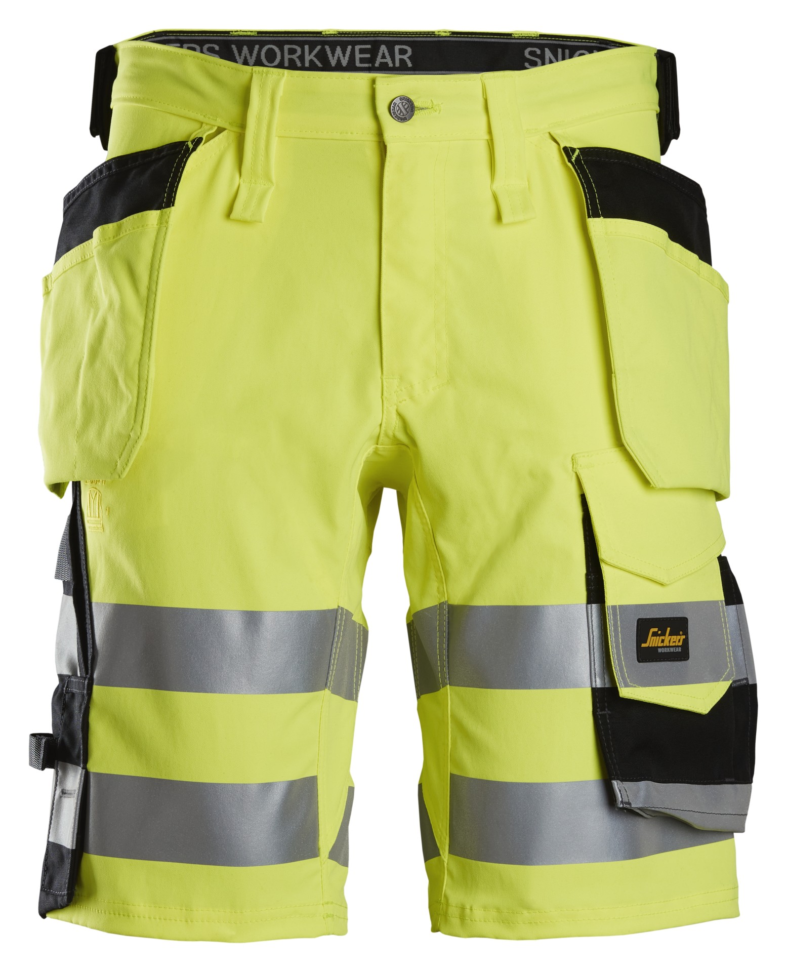 High-Vis, Stretch-Shorts mit Holstertaschen der Warnschutzklasse 1