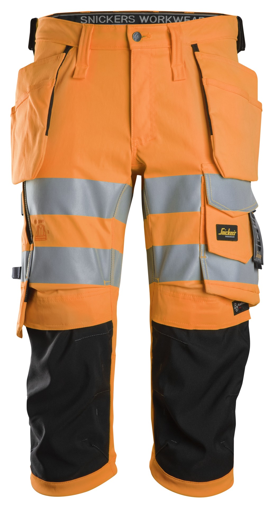 High-Vis, Stretch-Piratenhose mit Holstertaschen, Warnschutzklasse 1/2