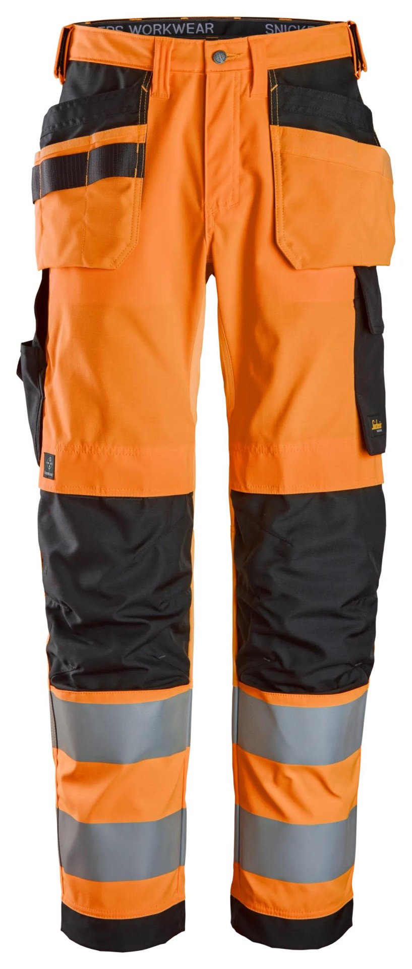 High-Vis, Arbeitshose mit Holstertaschen, Warnschutzklasse 2