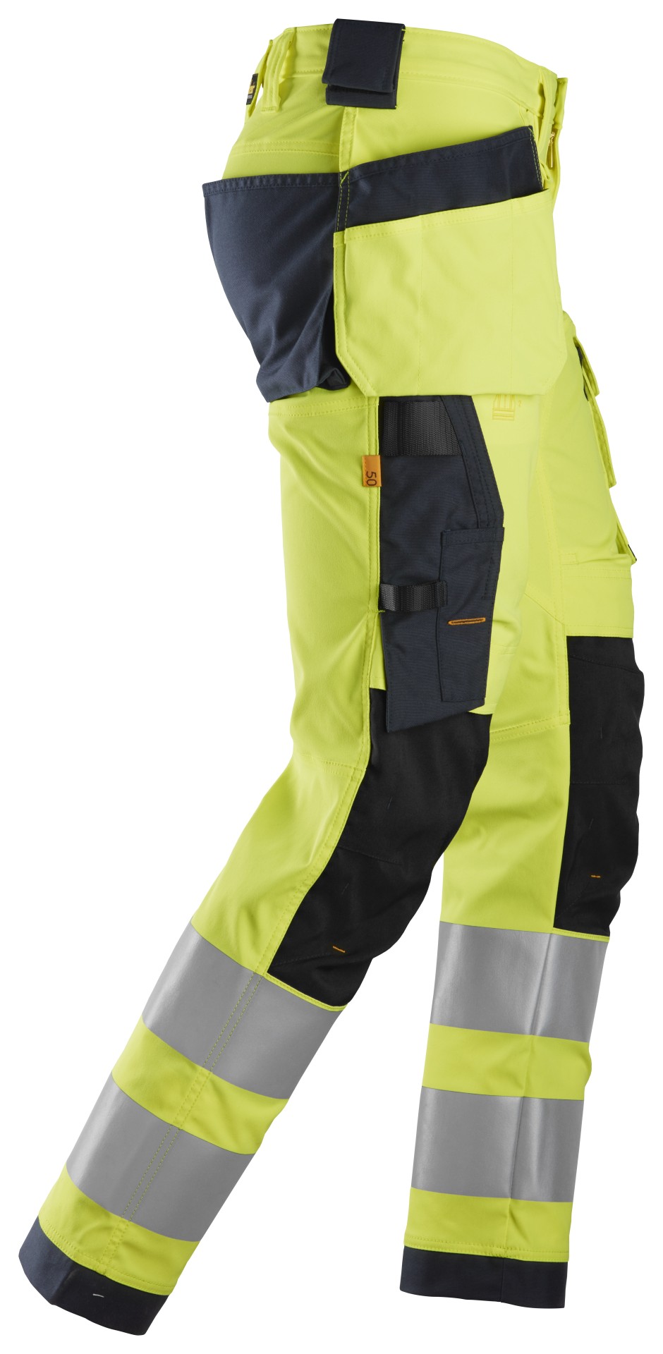 High-Vis, Warnschutz-Stretchhose (High-Vis Kl. 2) mit Holstertaschen