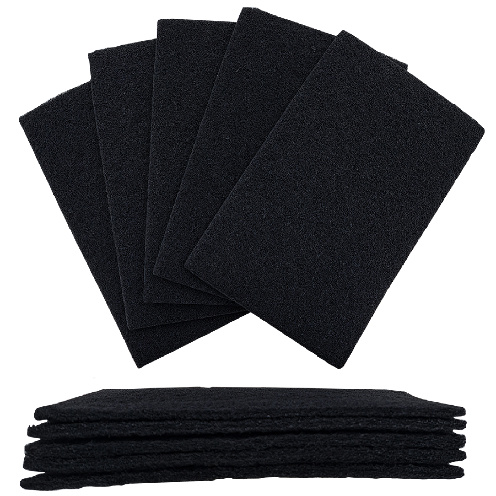 Strapazierfähiges schwarzes Handscheuervlies 150x240 mm, 6 mm dick
