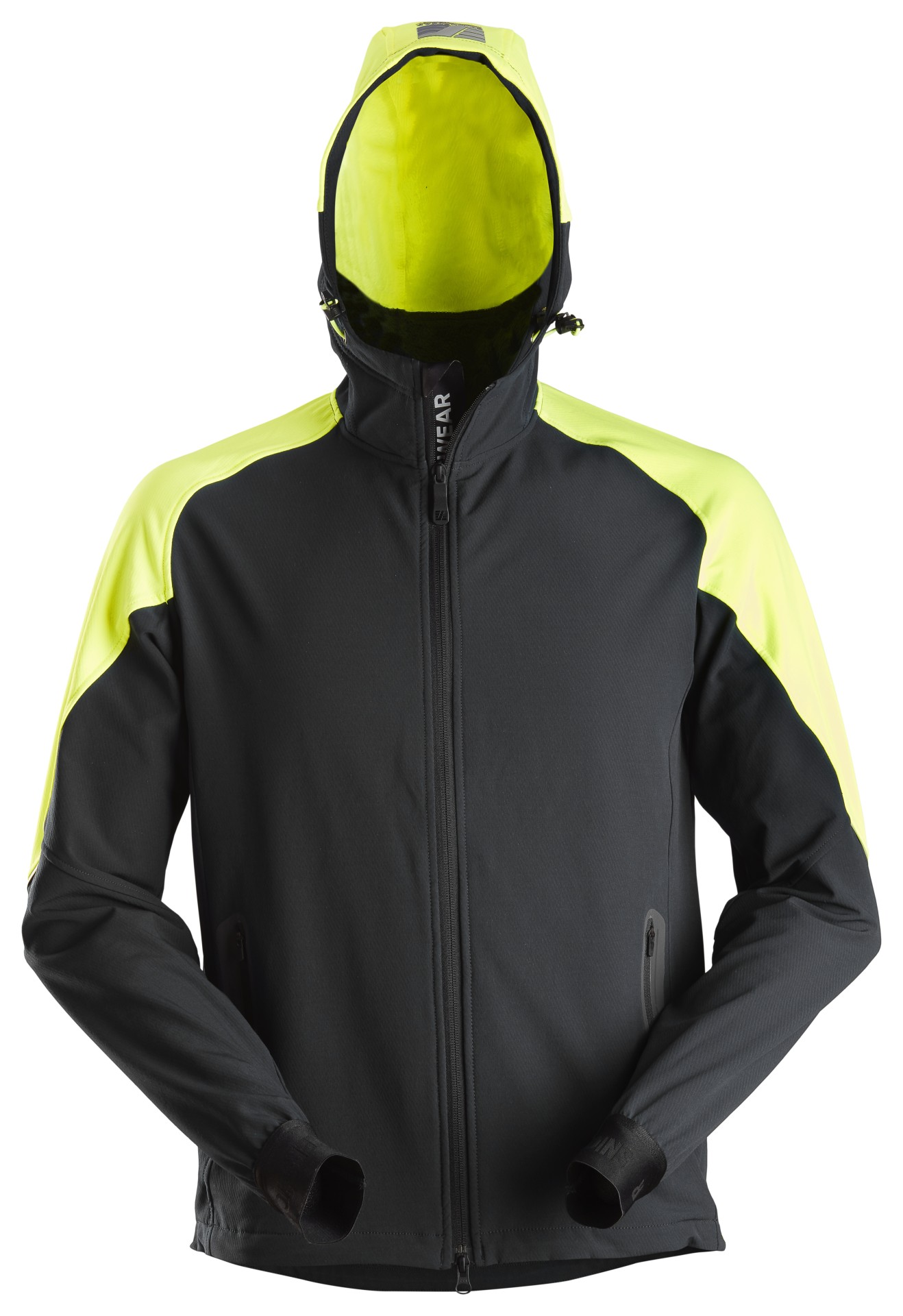 FlexiWork, Neon Kapuzenjacke mit durchgehendem Reißverschluss