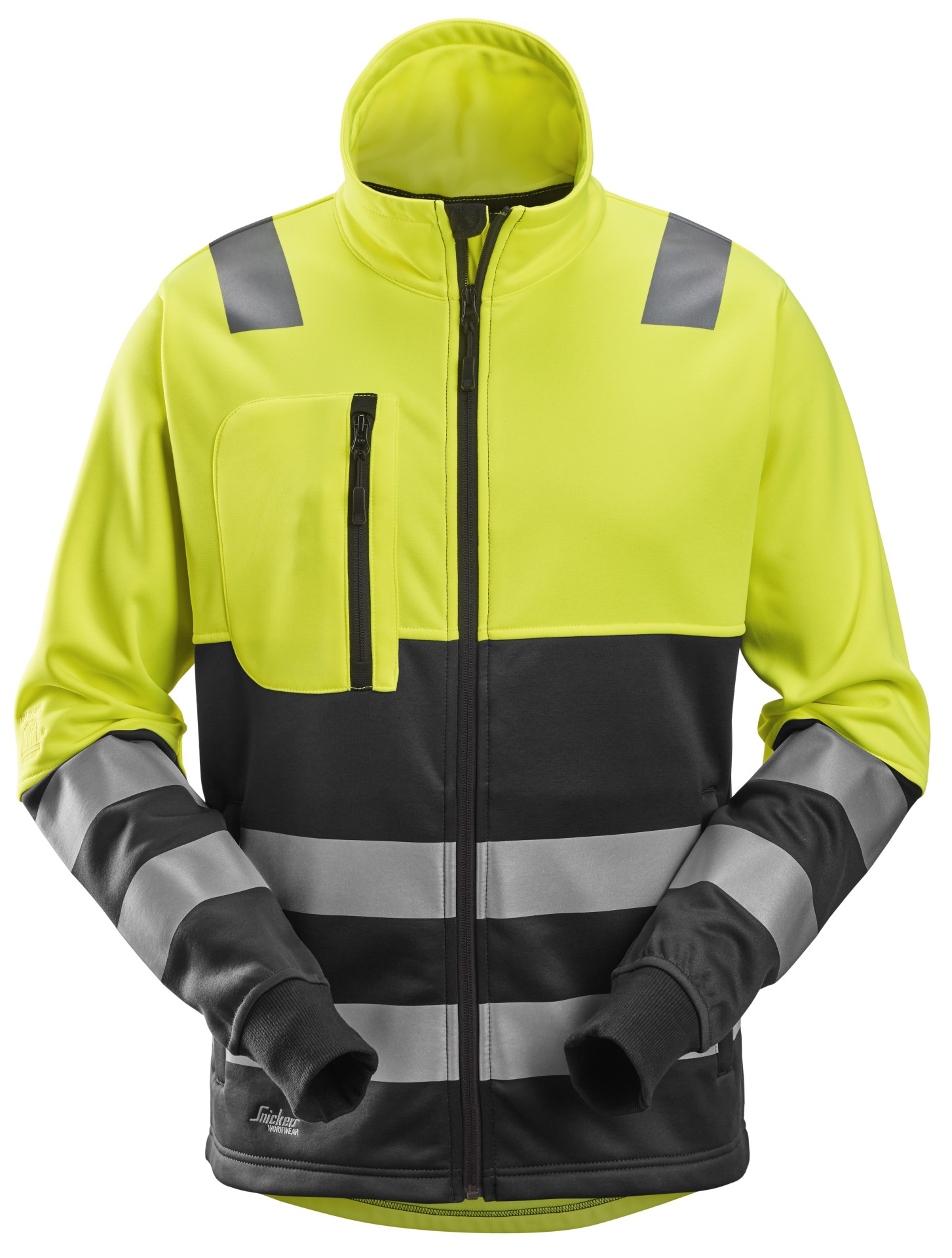 High-Vis, Jacke mit durchgehendem Reißverschluss, Warnschutzklasse 2