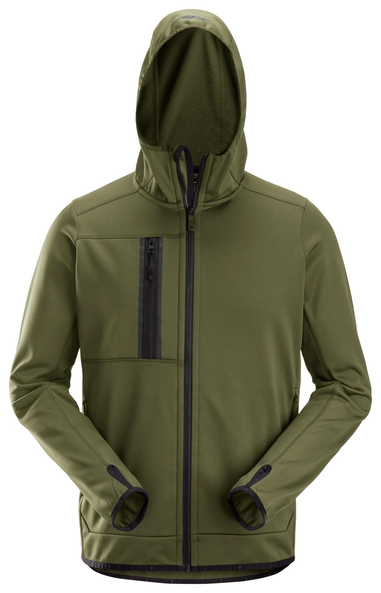 AllroundWork, Fleece-Kapuzenjacke mit durchgehendem Reißverschluss