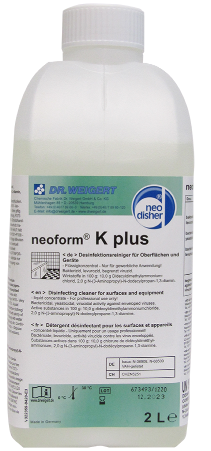 Dräger NEOFORM K PLUS – Reinigungsmittel für Atemschutz, 2 Liter