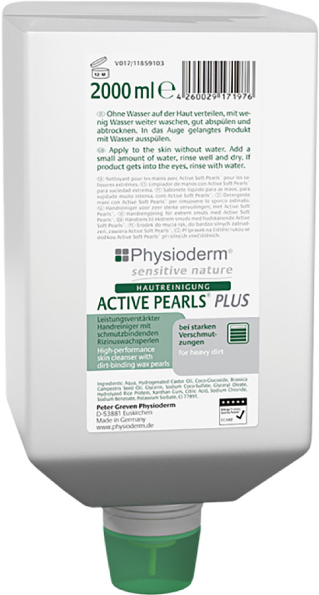 Greven Physioderm Active Pearls Plus Handreiniger 2000 ml Nachfüllflasche