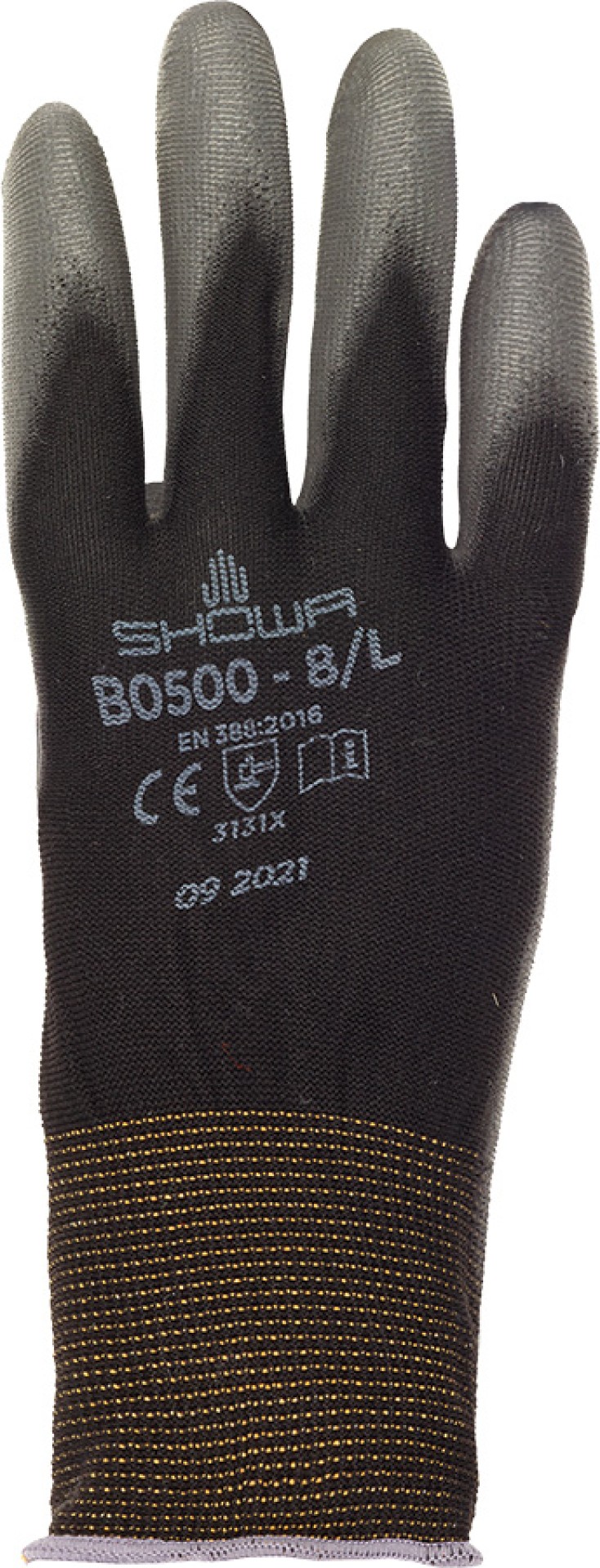 SHOWA Schutzhandschuhe B0500 Schwarz, Nylon mit grauer PU-Beschichtung