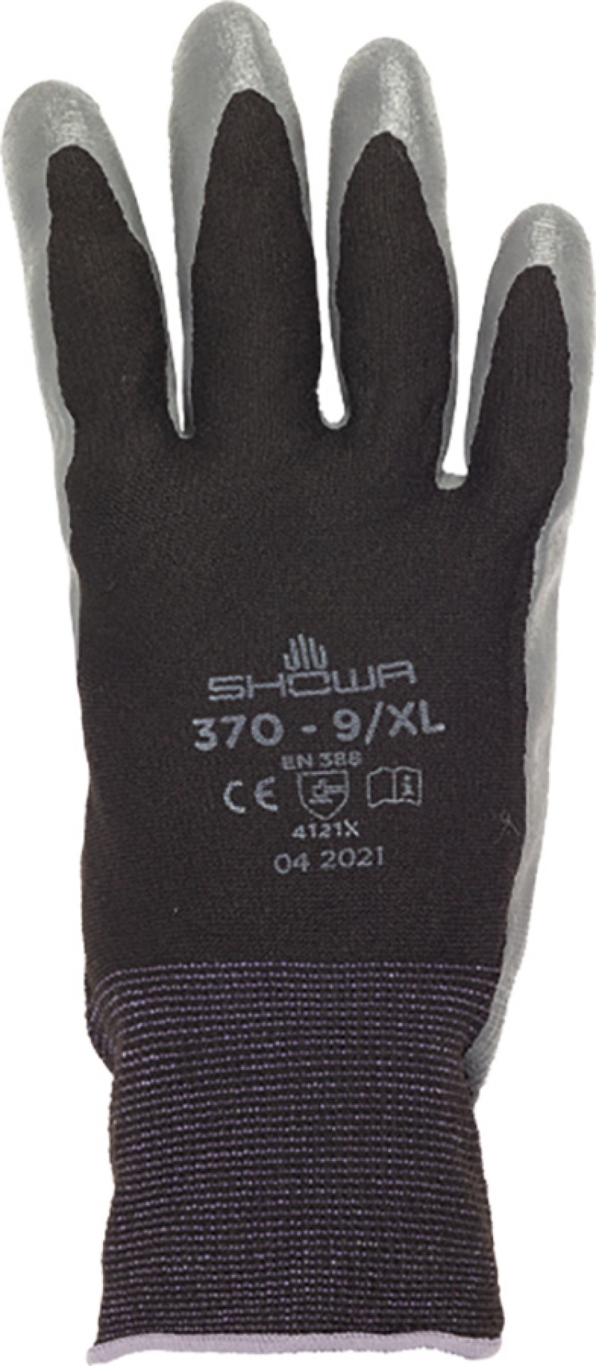 SHOWA schwarze Schutzhandschuhe mit grauer Beschichtung, elastisch