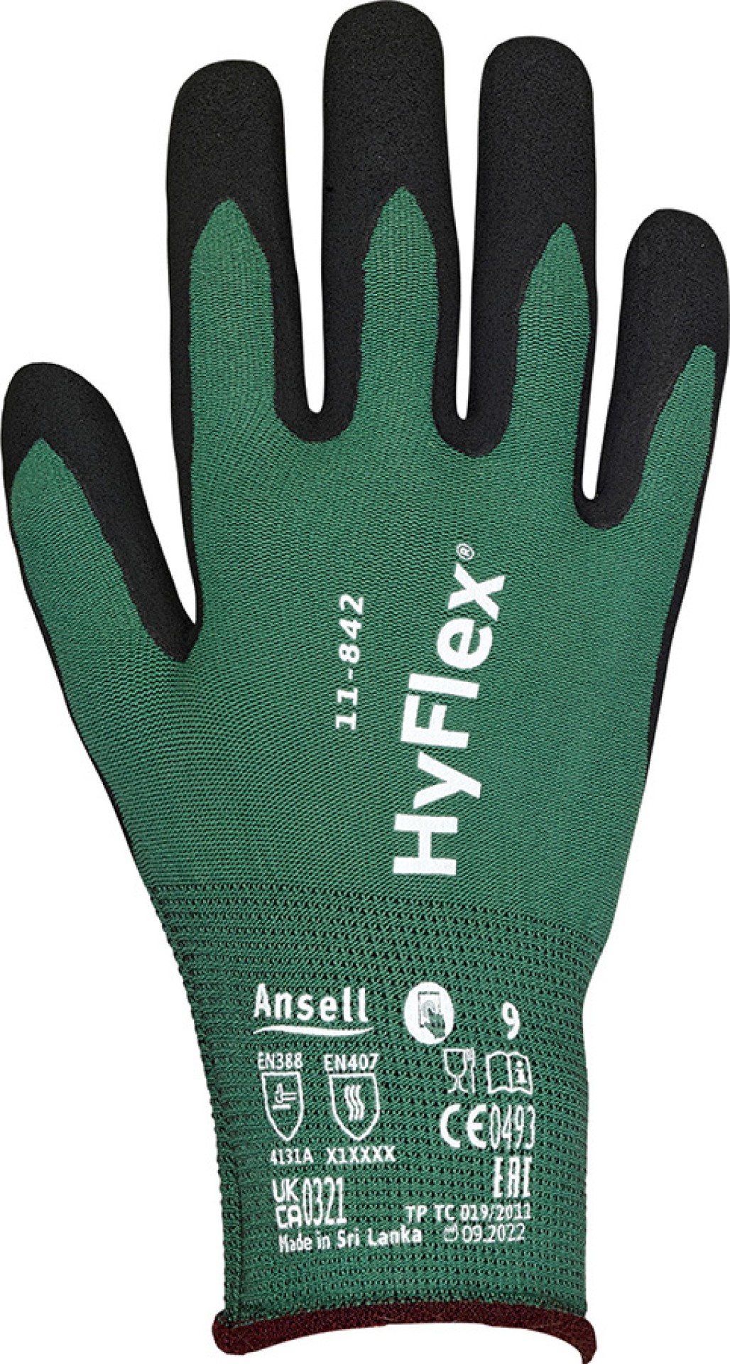 ANSELL HYFLEX Schutzhandschuhe grün, hitzebeständig, touchscreenfähig