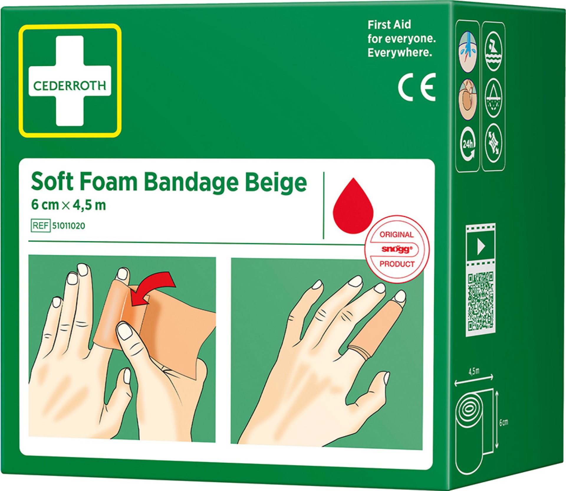 CEDERROTH Soft Foam Spezialverband 6 cm x 4,5 m, latexfrei