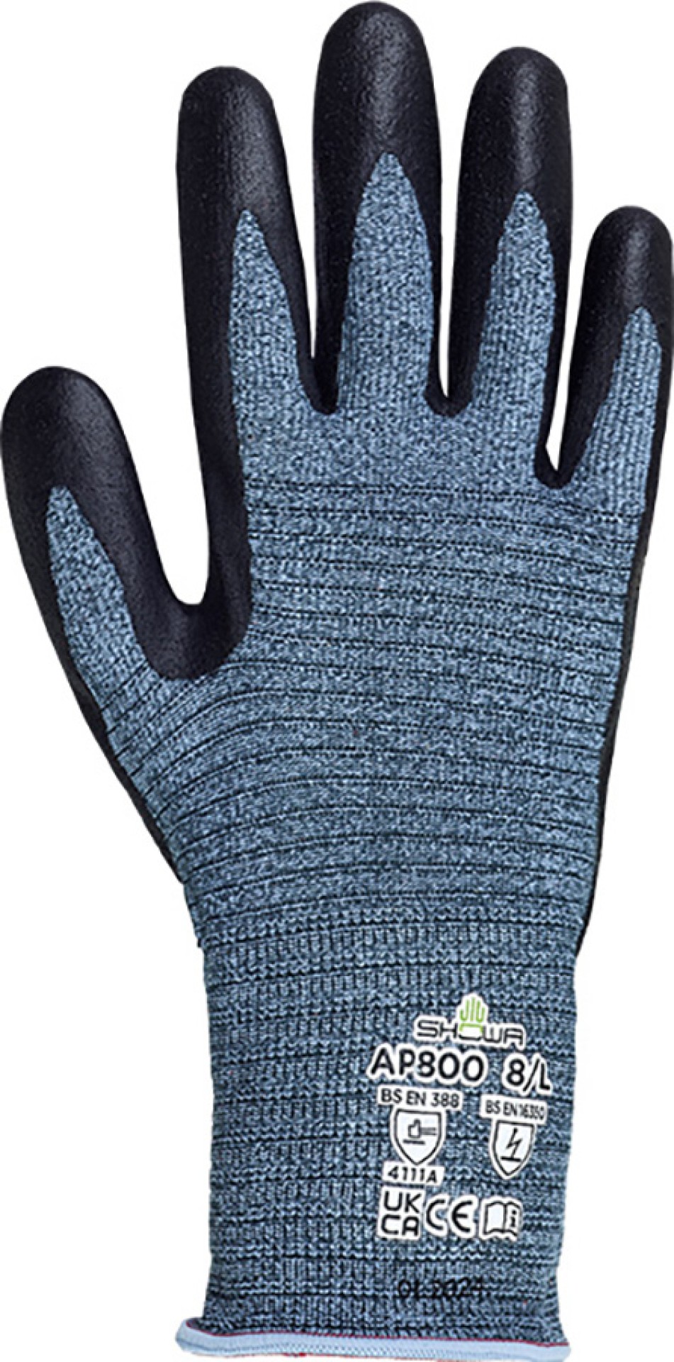 SHOWA ESD Schutzhandschuhe blau-weiss, Nitrilbeschichtung, silikonfrei