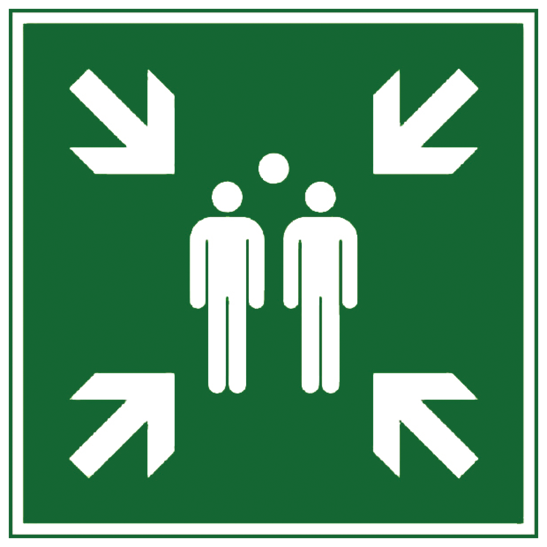 Nachleuchtendes Rettungszeichen Sammelstelle 300x300 mm Schild