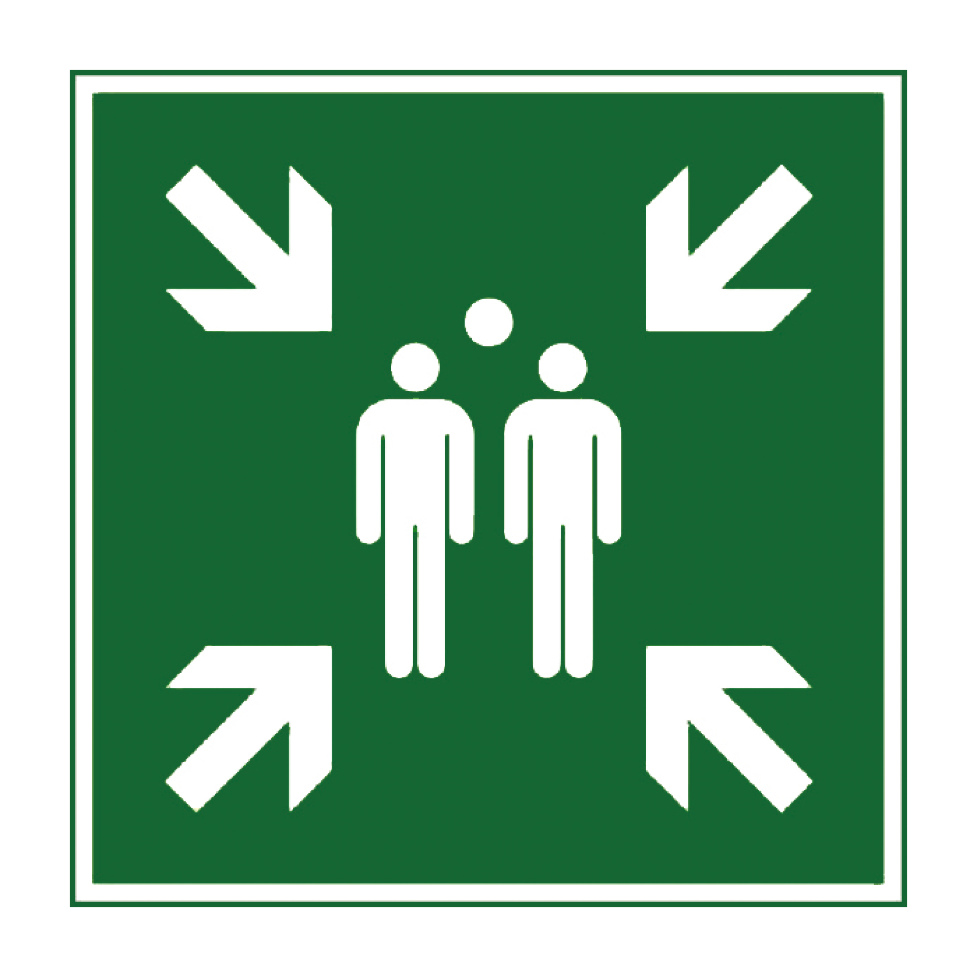 Nachleuchtendes Alu-Schild Sammelstelle 400x400 mm