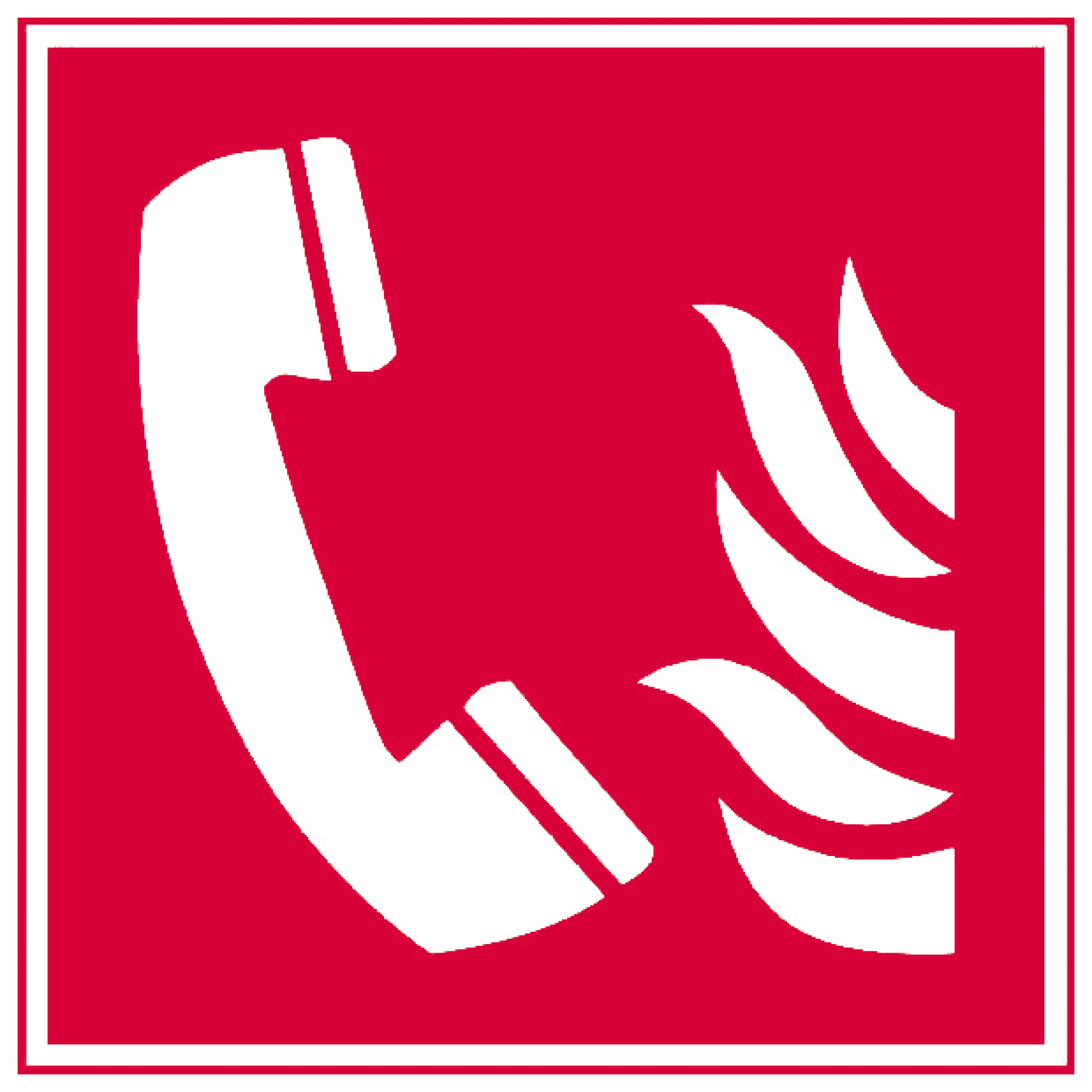 Nachleuchtendes Brandschutzschild Brandmeldetelefon 200x200 mm