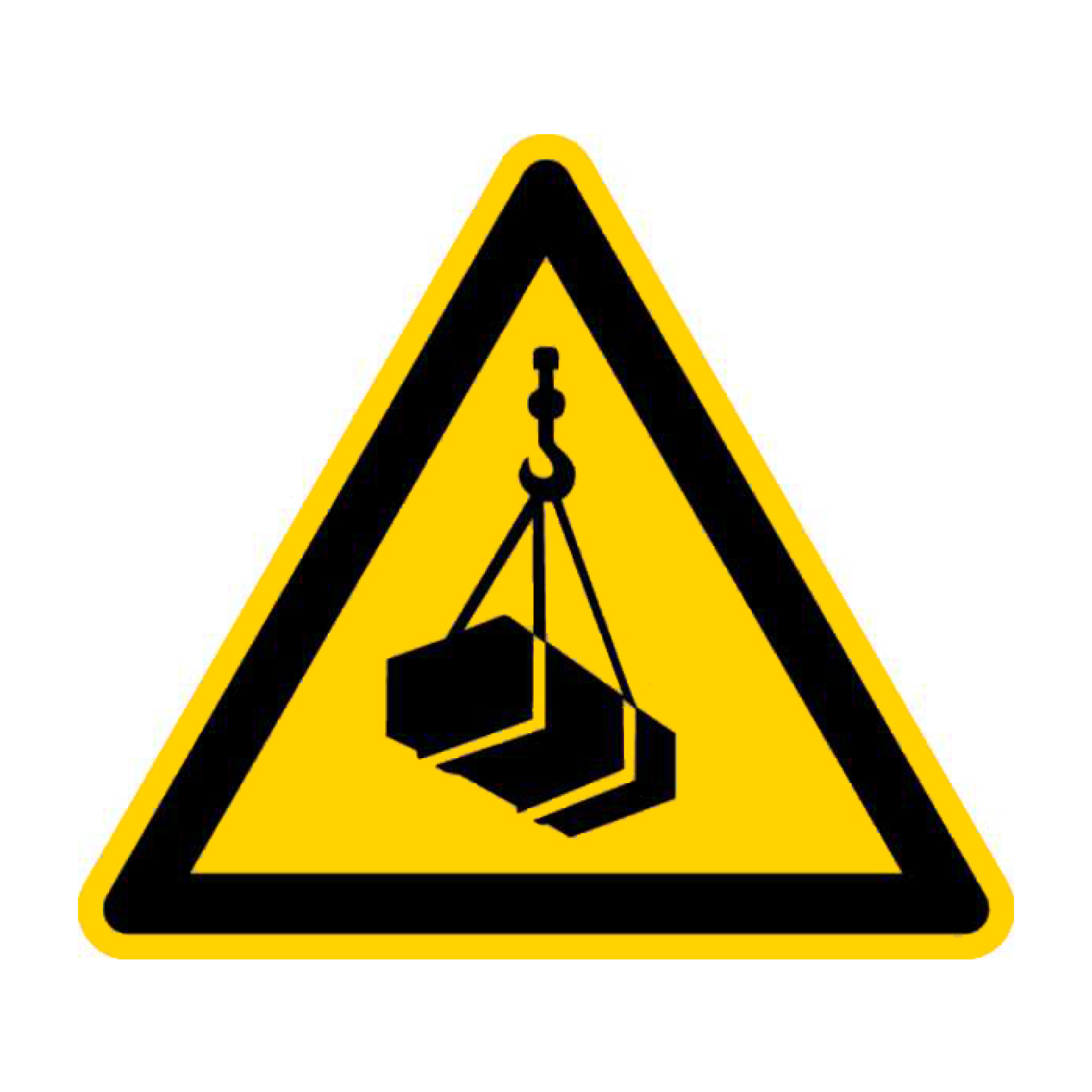 Selbstklebendes Warnschild Schwebende Last 200 mm Folie