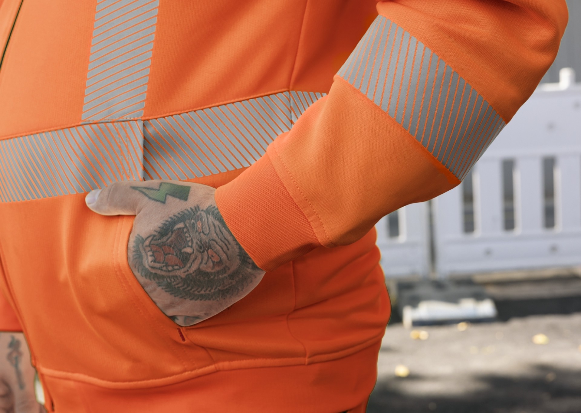 BP® Warnschutz-Sweatjacke mit Kapuze