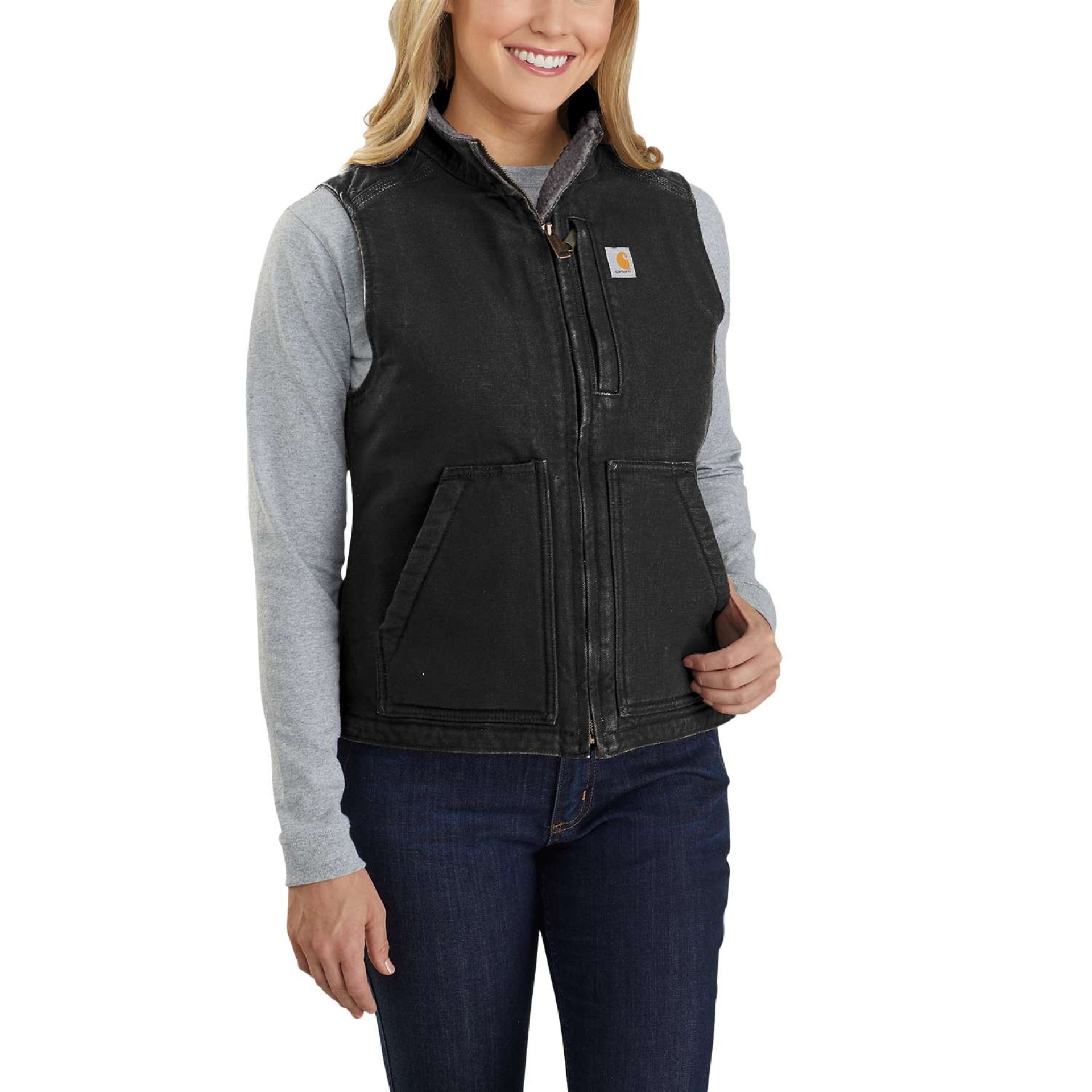 Washed Duck Mock Neck Vest