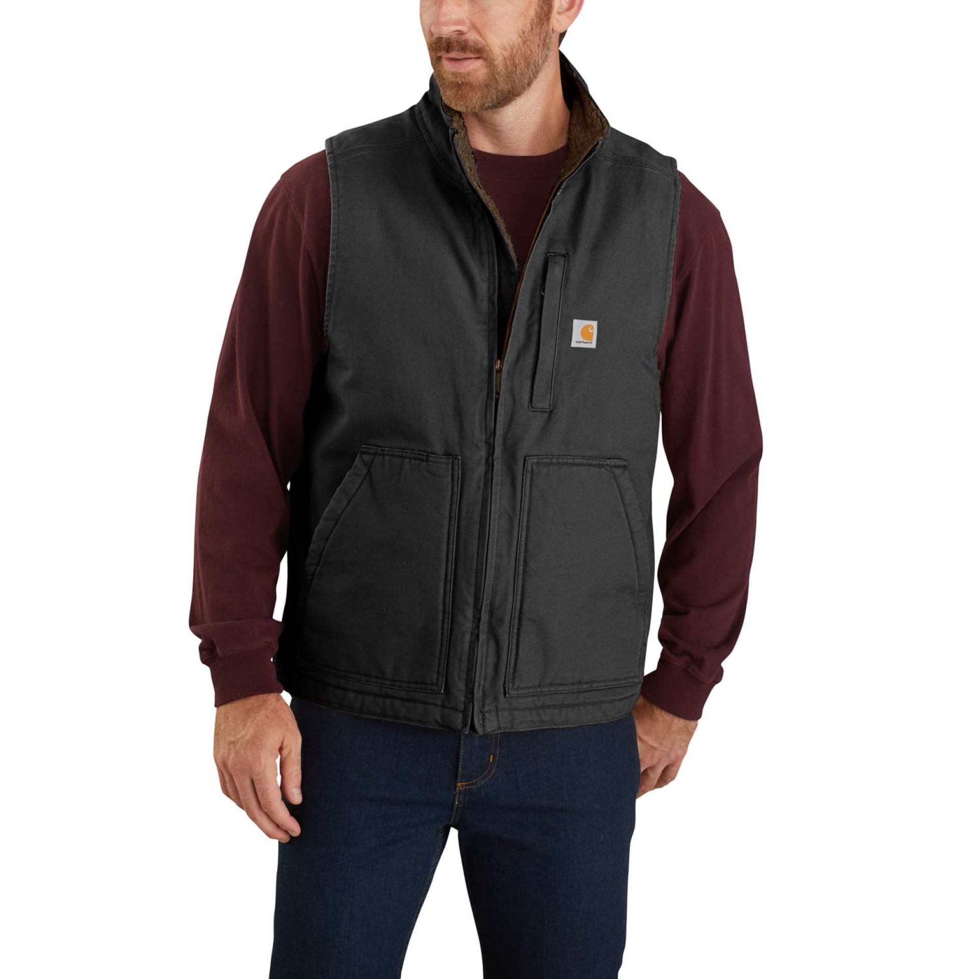 Washed Duck Mock-Neck Vest