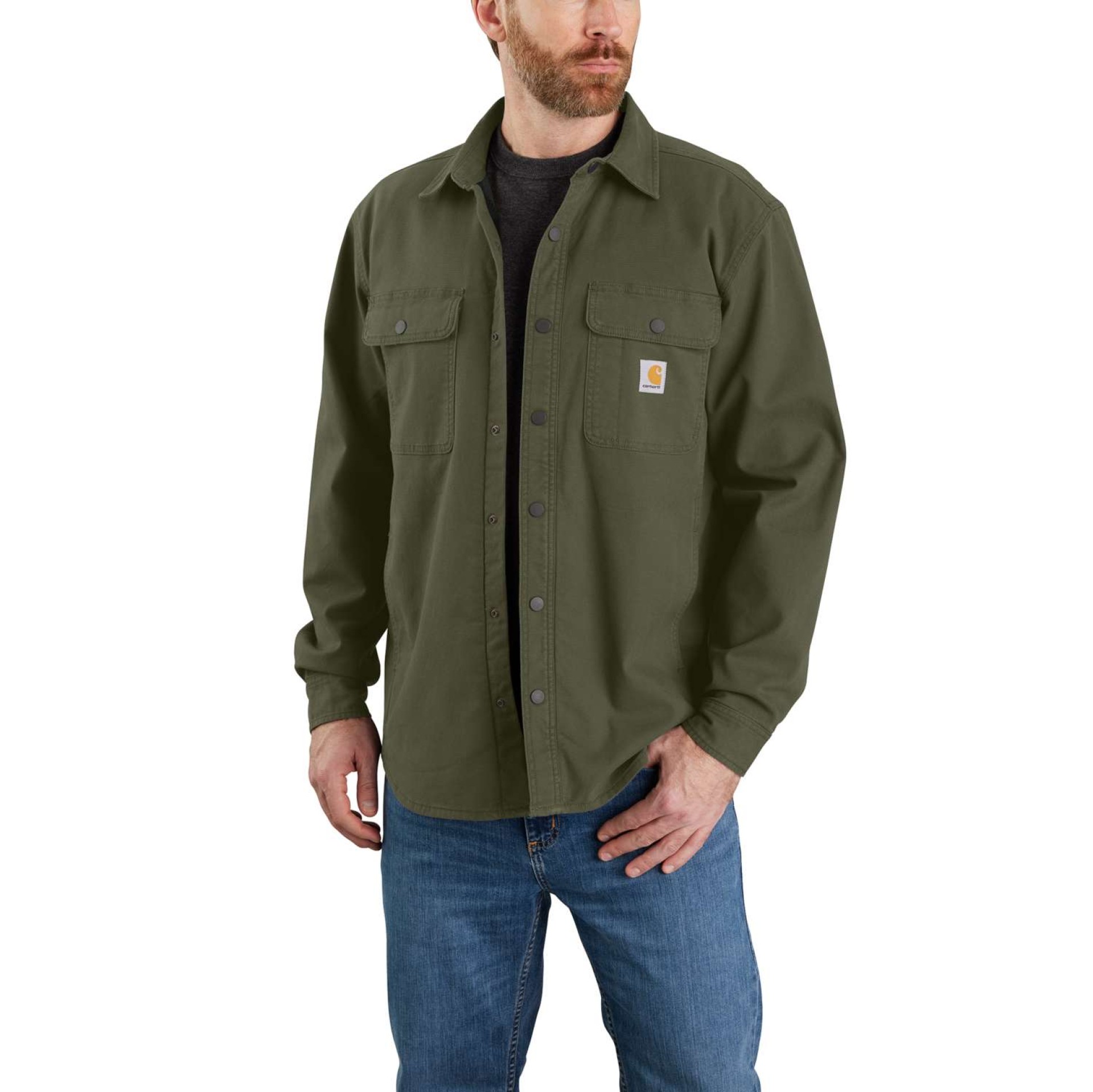 Rugged Flex™ Relaxed Fit Canvas Fleece-Lined Shirt Jac