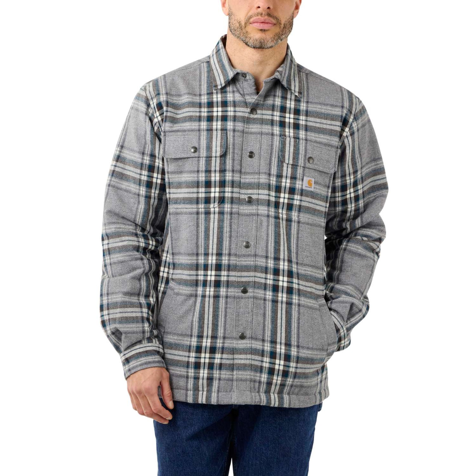 Relaxed Fit Heavyweight Flannel Sherpa-Lined Shirt Jac