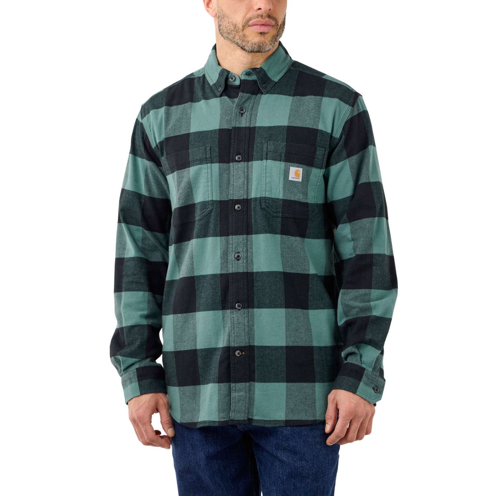 Rugged Flex™ Relaxed Fit Midweight Flannel Long-Sleeve Plaid Shirt
