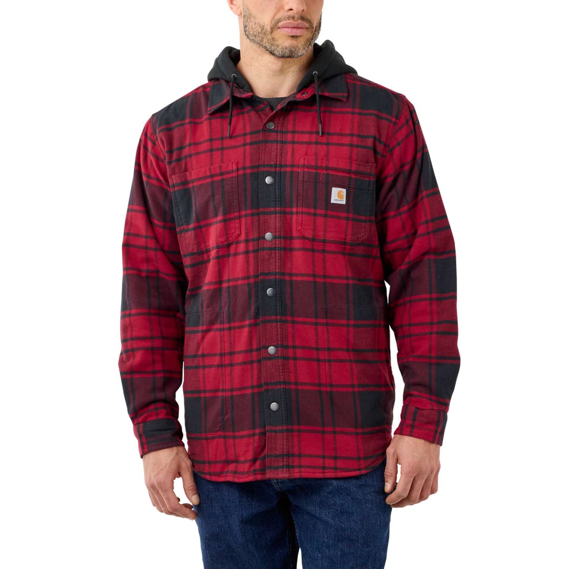 Rugged Flex™ Relaxed Fit Flannel Fleece Lined Hooded Shirt Jac