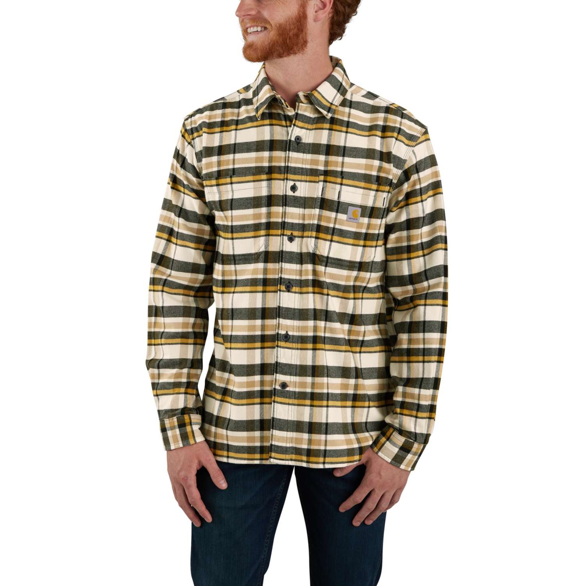 Rugged Flex™ Relaxed Fit Midweight Flannel Long-Sleeve Plaid Shirt