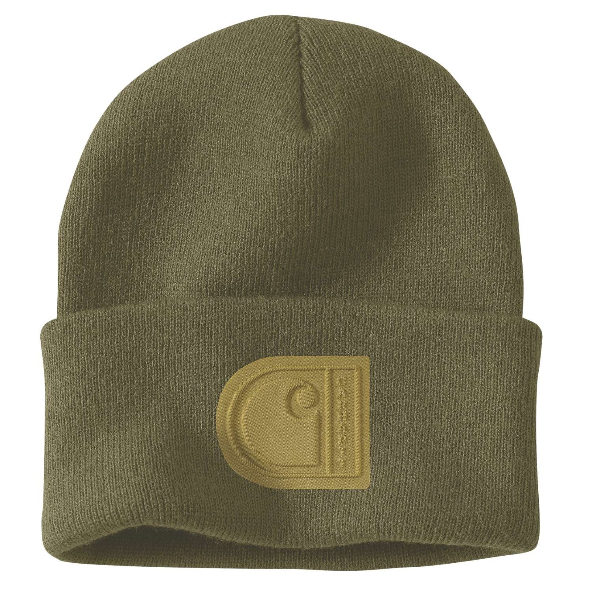 Knit Cuffed C Patch Beanie